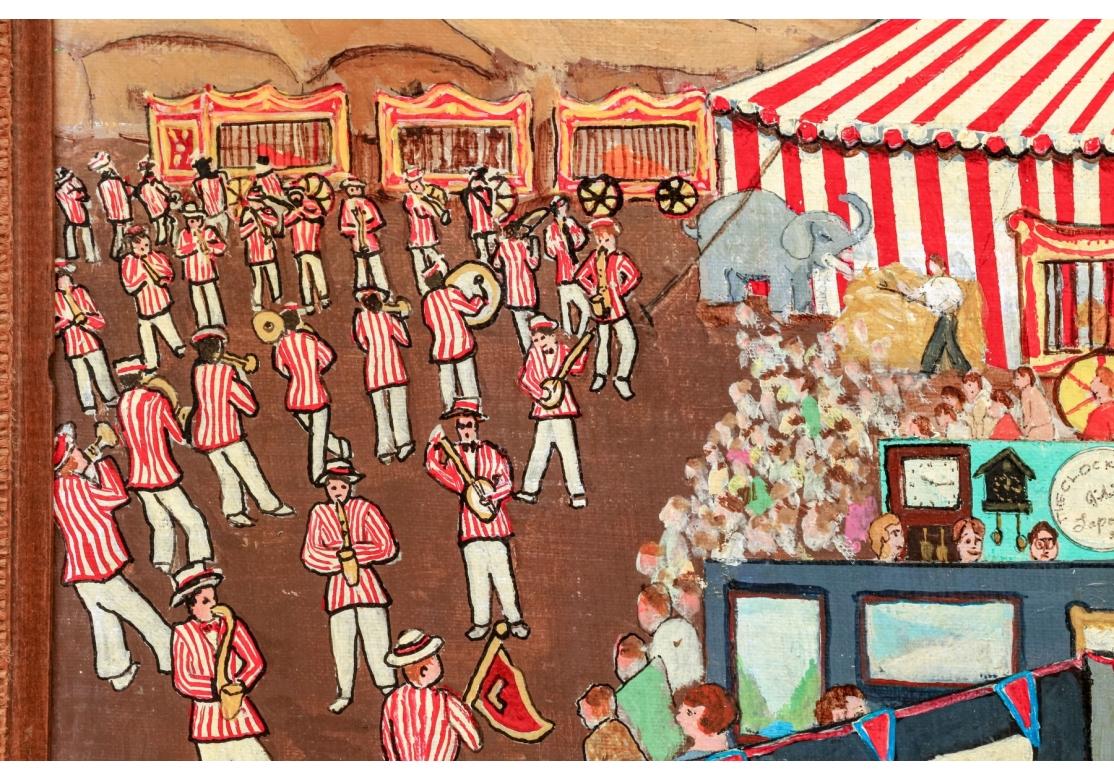 Gloria Laposka ( Amerikanerin, 1922-2015) „Lost In The Crowd“, Öl auf Karton im Zustand „Relativ gut“ im Angebot in Bridgeport, CT