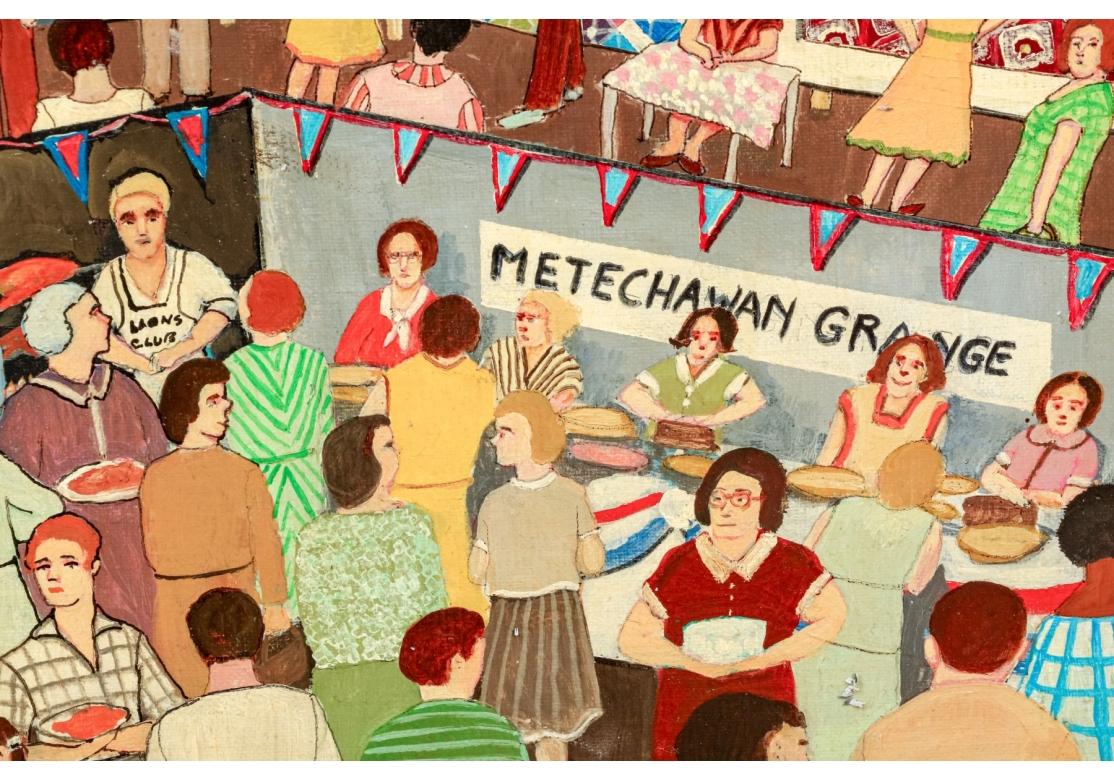 Gloria Laposka ( Amerikanerin, 1922-2015) „Lost In The Crowd“, Öl auf Karton (Sonstiges) im Angebot