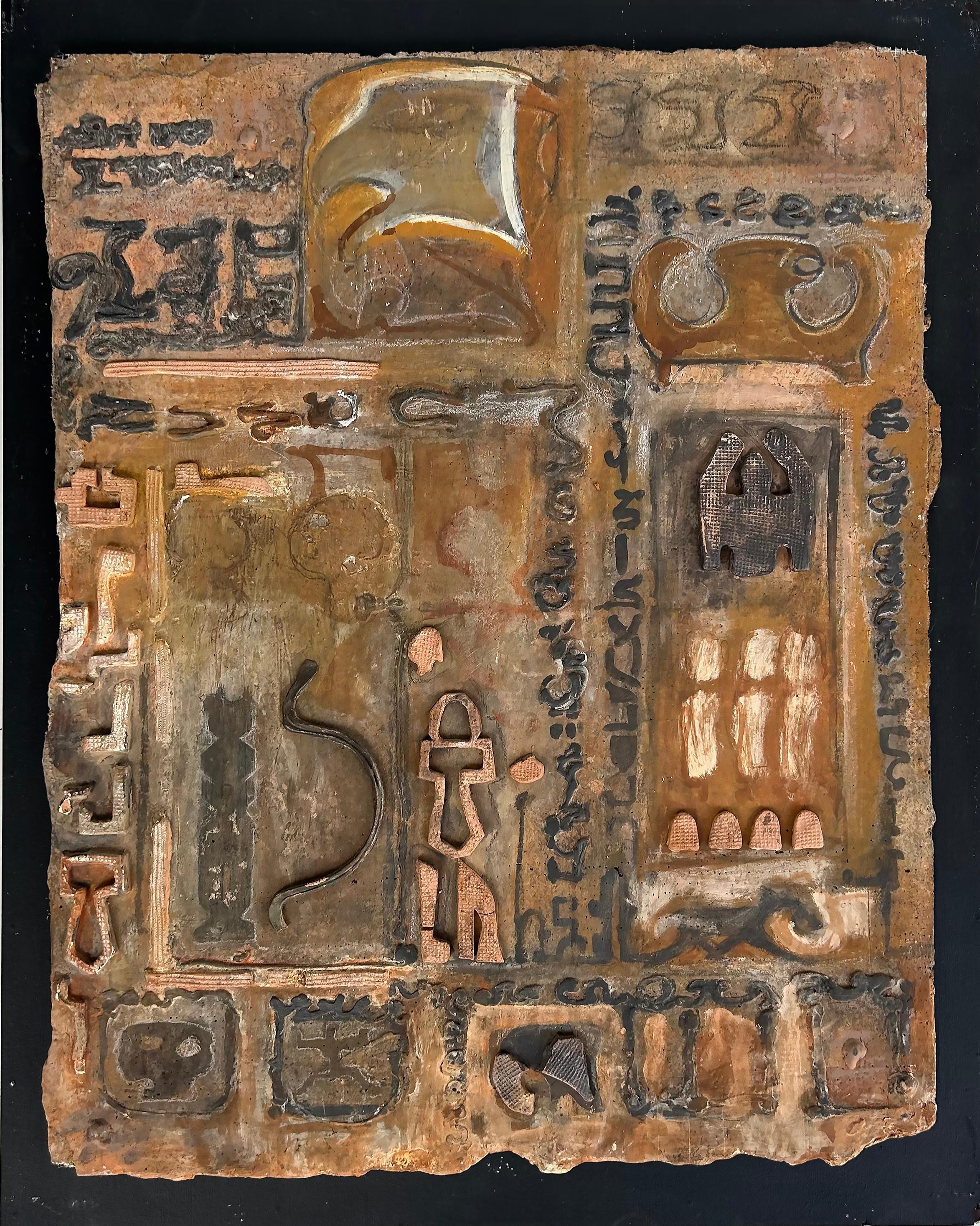 Fait main Gloria Lomas Cuban-American Artist Mixed Media Plaque Wall Sculptures, Set of 3 en vente