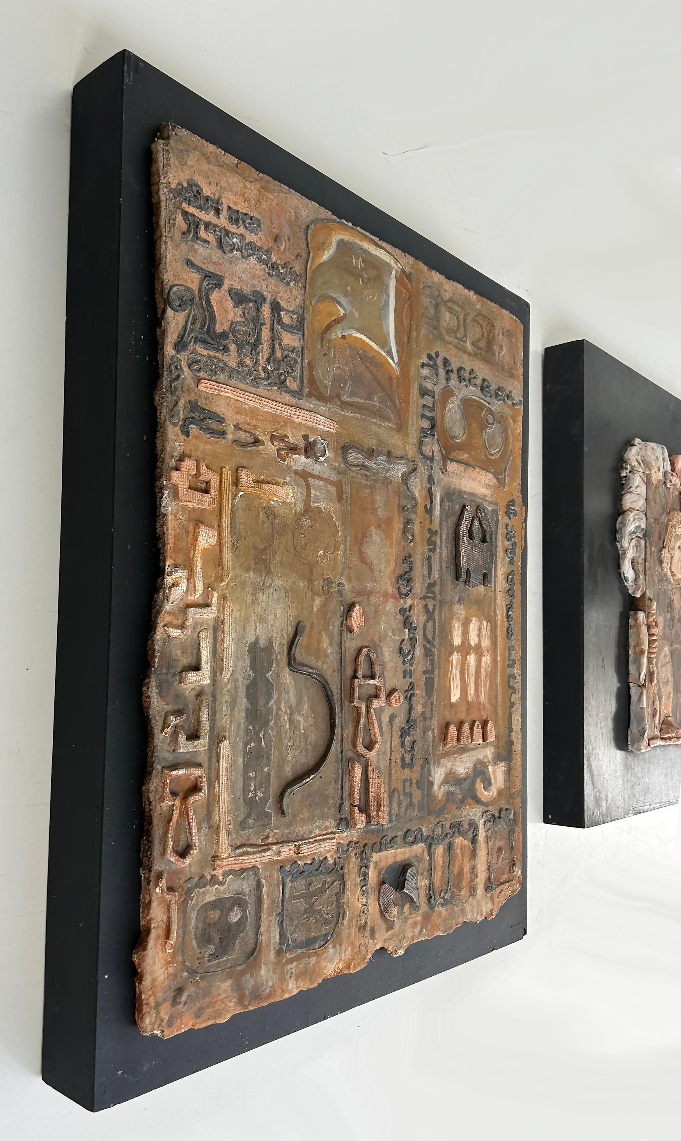 Gloria Lomas Cuban-American Artist Mixed Media Plaque Wall Sculptures, Set of 3 en vente 1