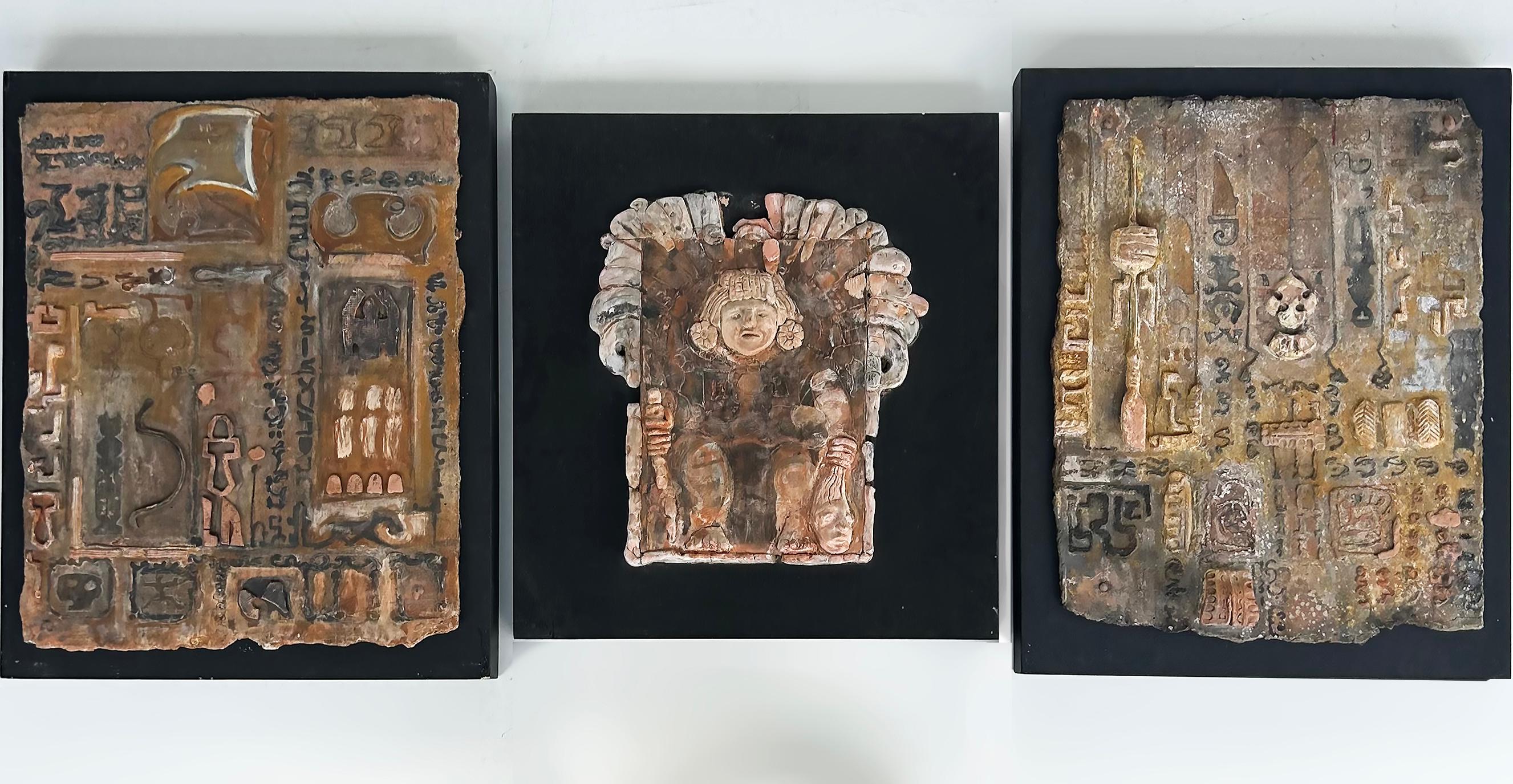 Gloria Lomas Cuban-American Artist Mixed Media Plaque Wall Sculptures, Set of 3 en vente 2