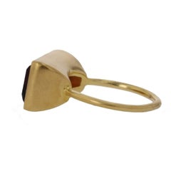 Gloria Ring Brown Garnet 18k Solid Matte Gold