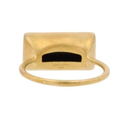 Gloria Ring in Matte Gold with Black Onyx