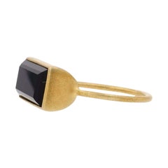 Gloria Ring in Matte Gold with Black Onyx