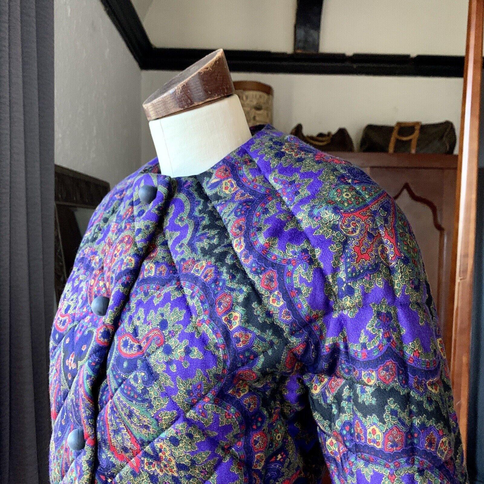 GLORIA SACHS Couture 1980s Two Piece PAISLEY FUR Suit Skirt Jacket Wool 10 In Good Condition For Sale In Asheville, NC