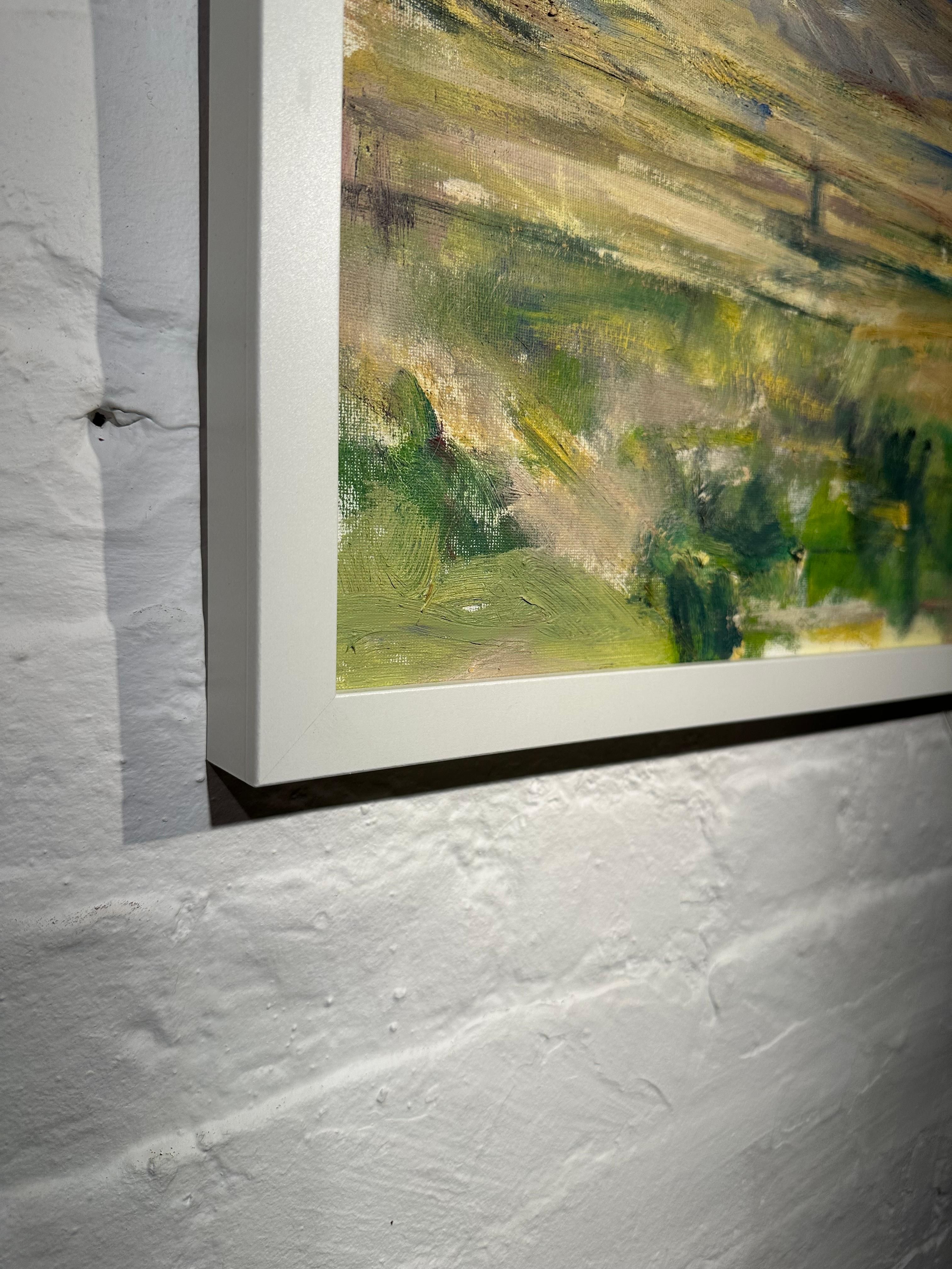 DONDE SE DIVISAN INFINITOS CAMPO I, 2025 (Grau), Landscape Painting, von Gloria Sáez