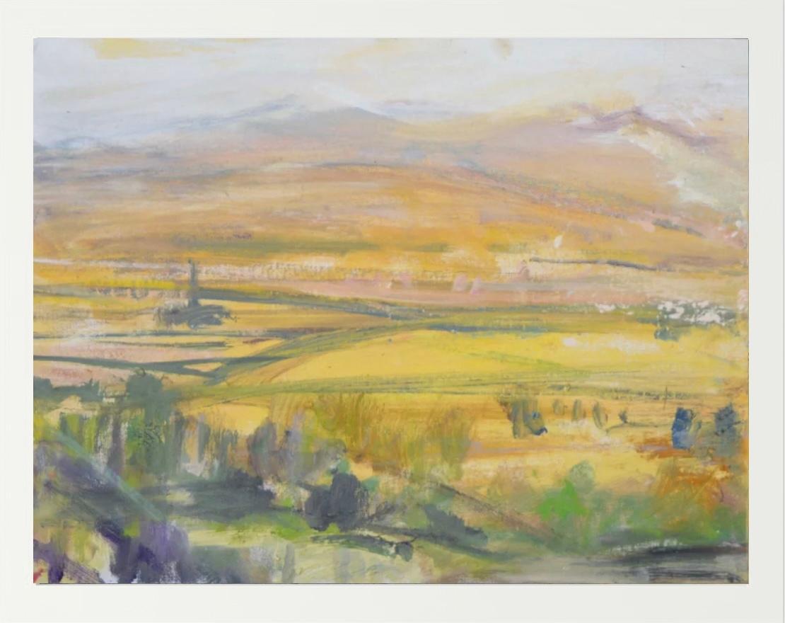 Gloria Sáez Landscape Painting – DONDE SE DIVISAN INFINITOS CAMPOS I, 2025