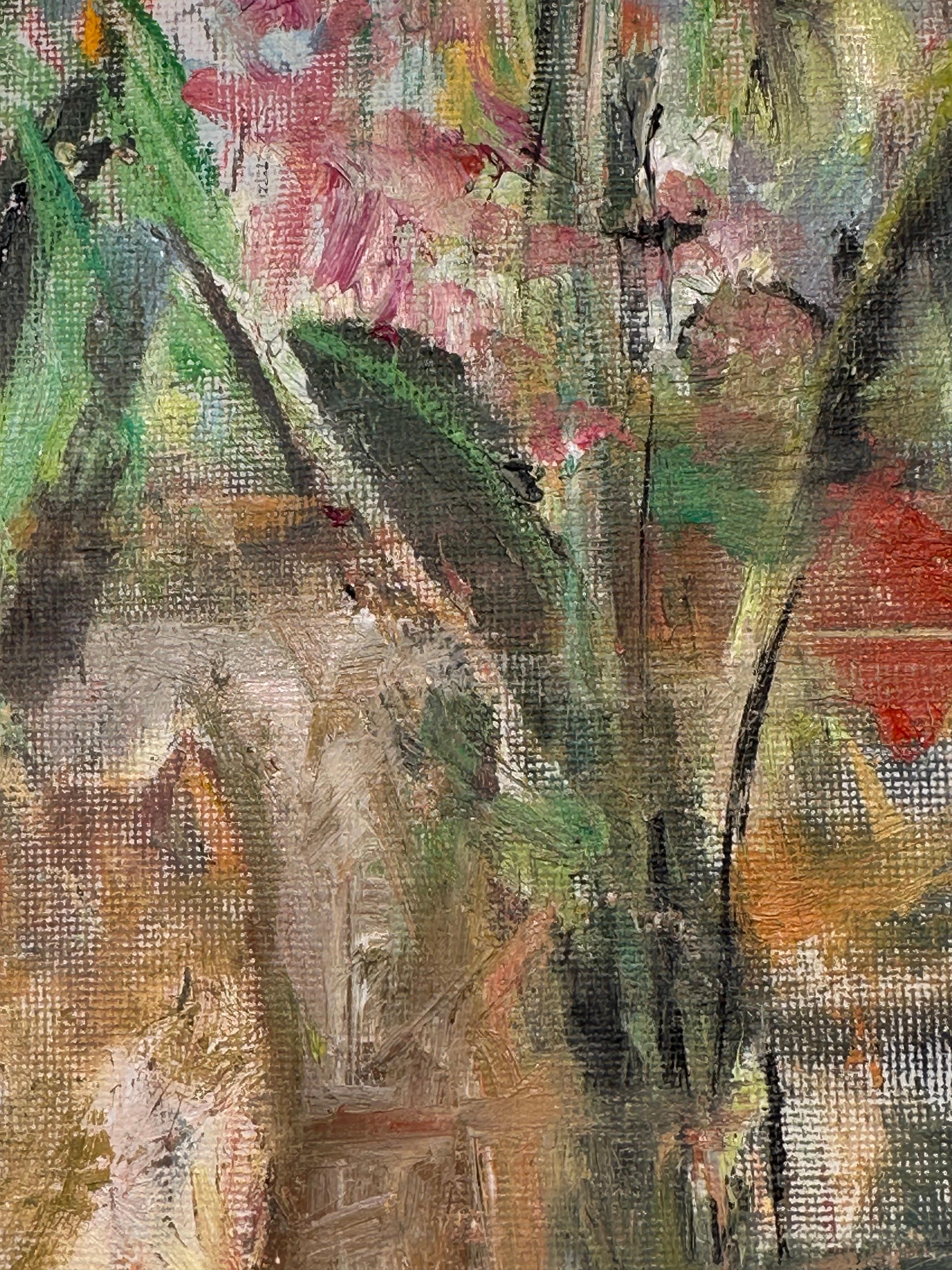 ENTRE LAS FLORES A CANDELA Y SOL, 2025 – Painting von Gloria Sáez