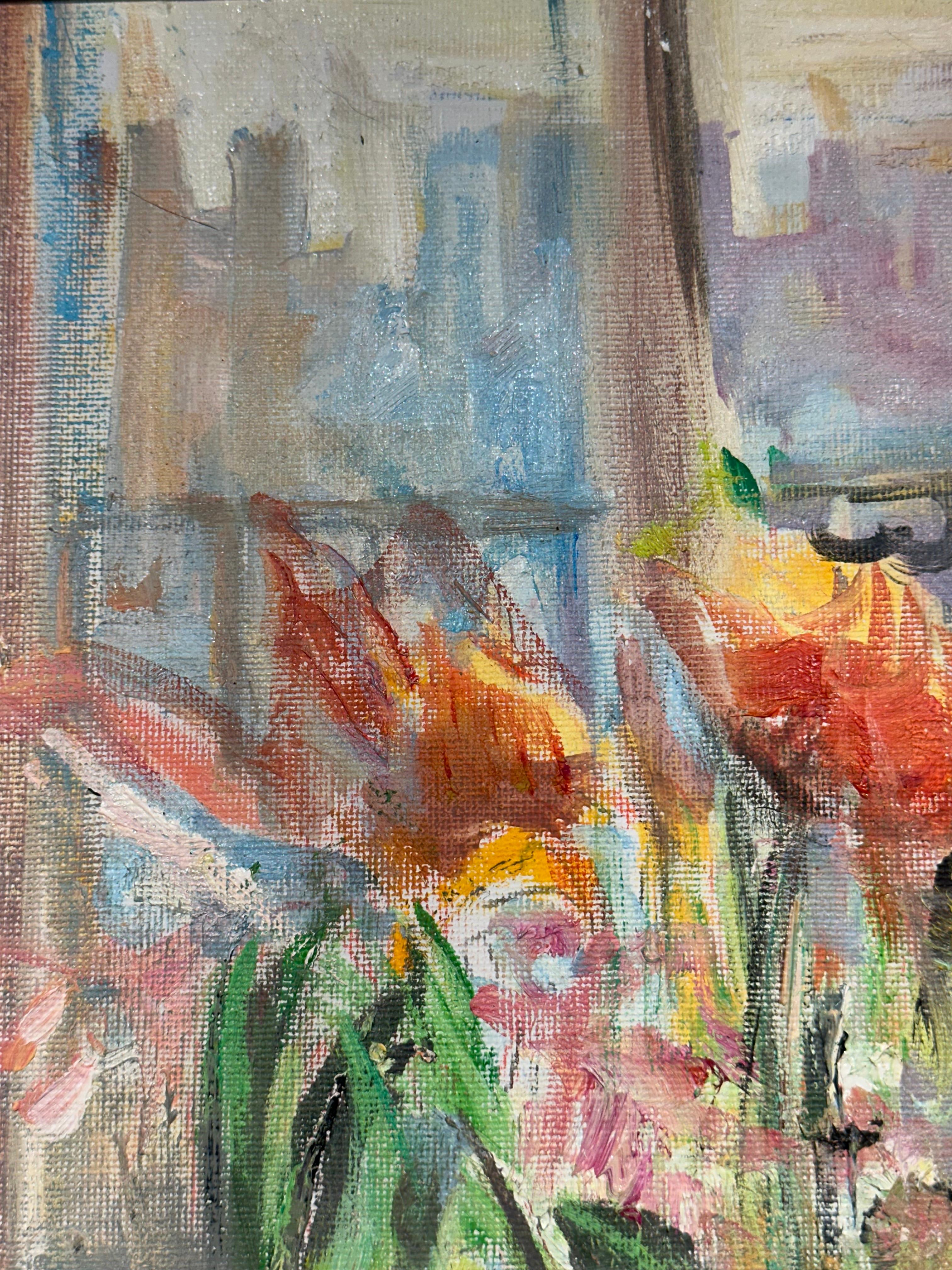 ENTRE LAS FLORES A CANDELA Y SOL, 2025 (Braun), Animal Painting, von Gloria Sáez