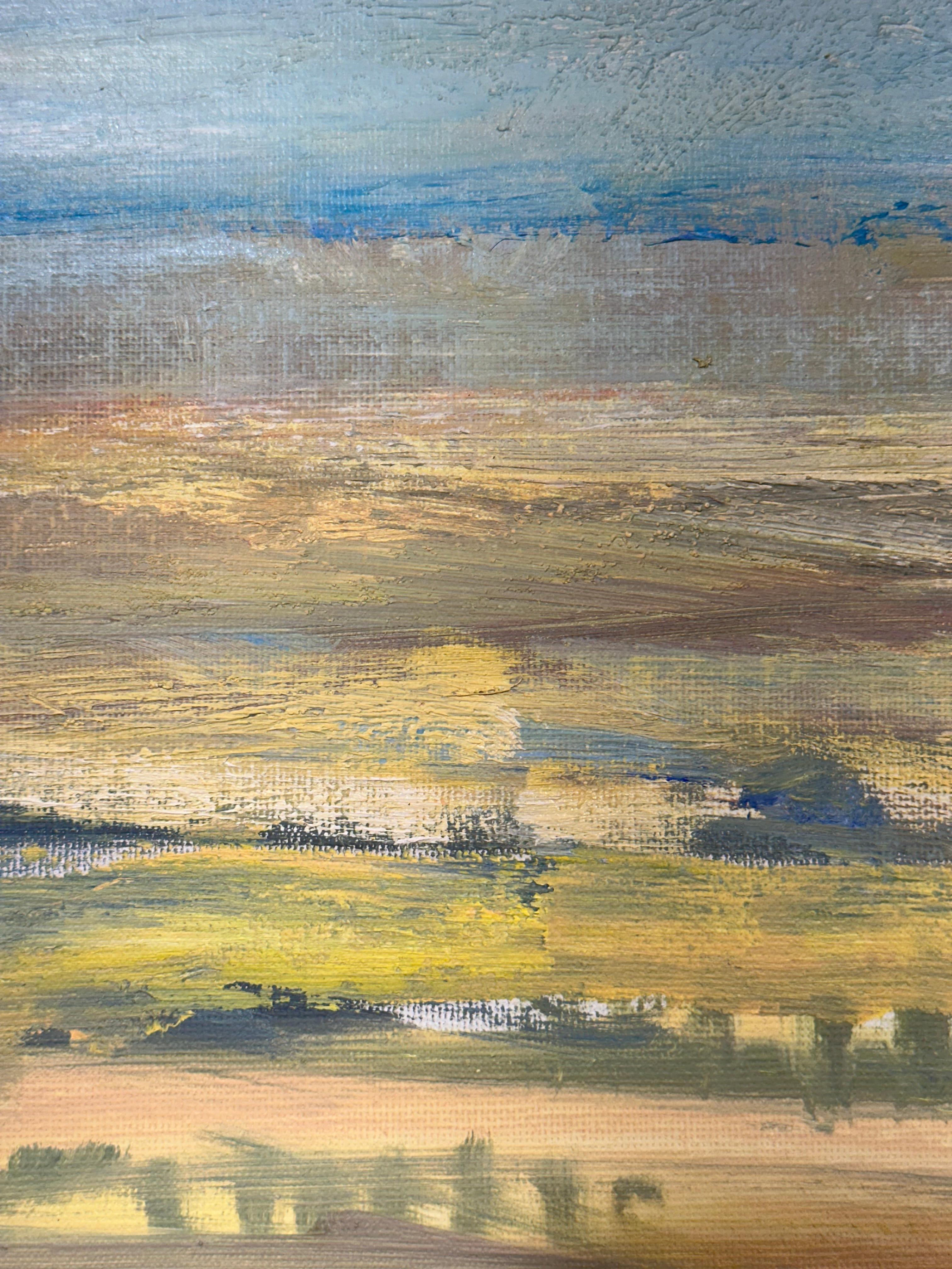 LA PRIMERA LUZ II, 2025 (Grau), Landscape Painting, von Gloria Sáez