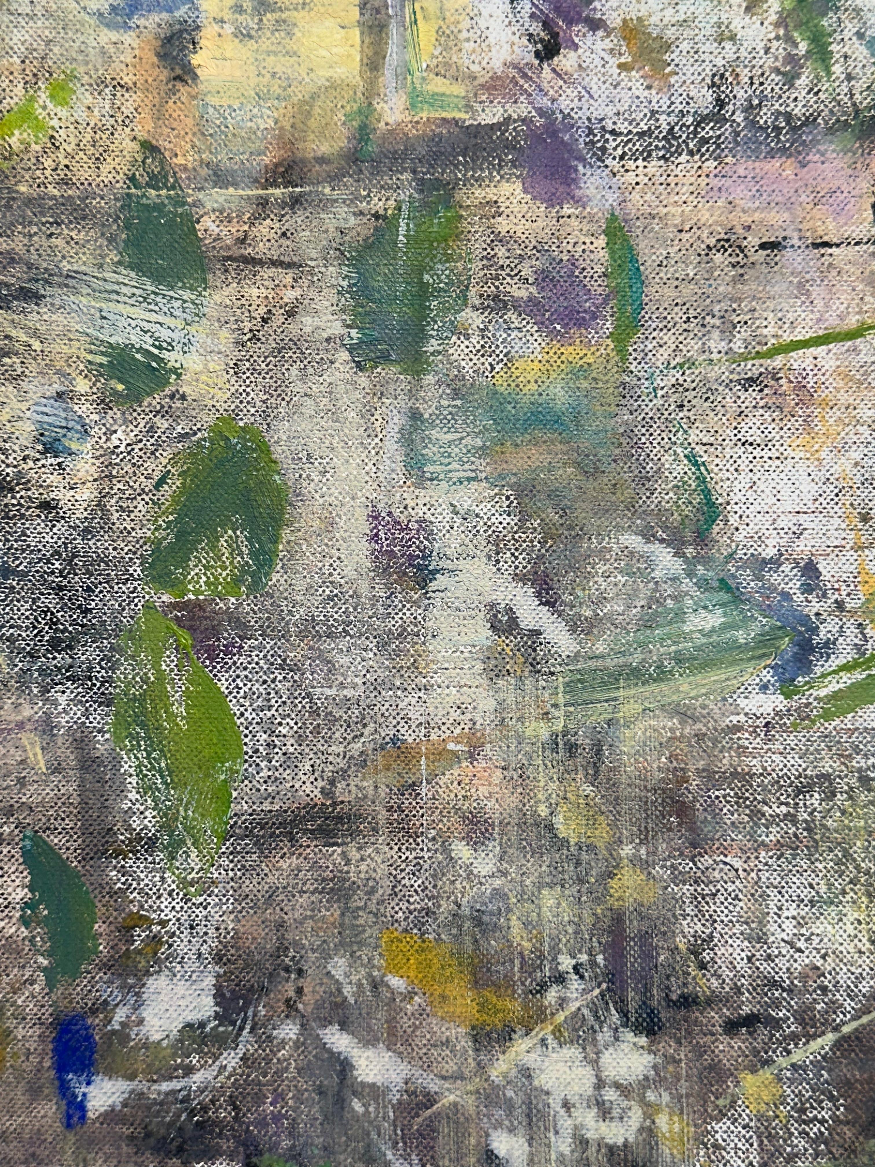 Gloria Saez, „Flores en el Jardin“, abstraktes Ölgemälde im Angebot 13