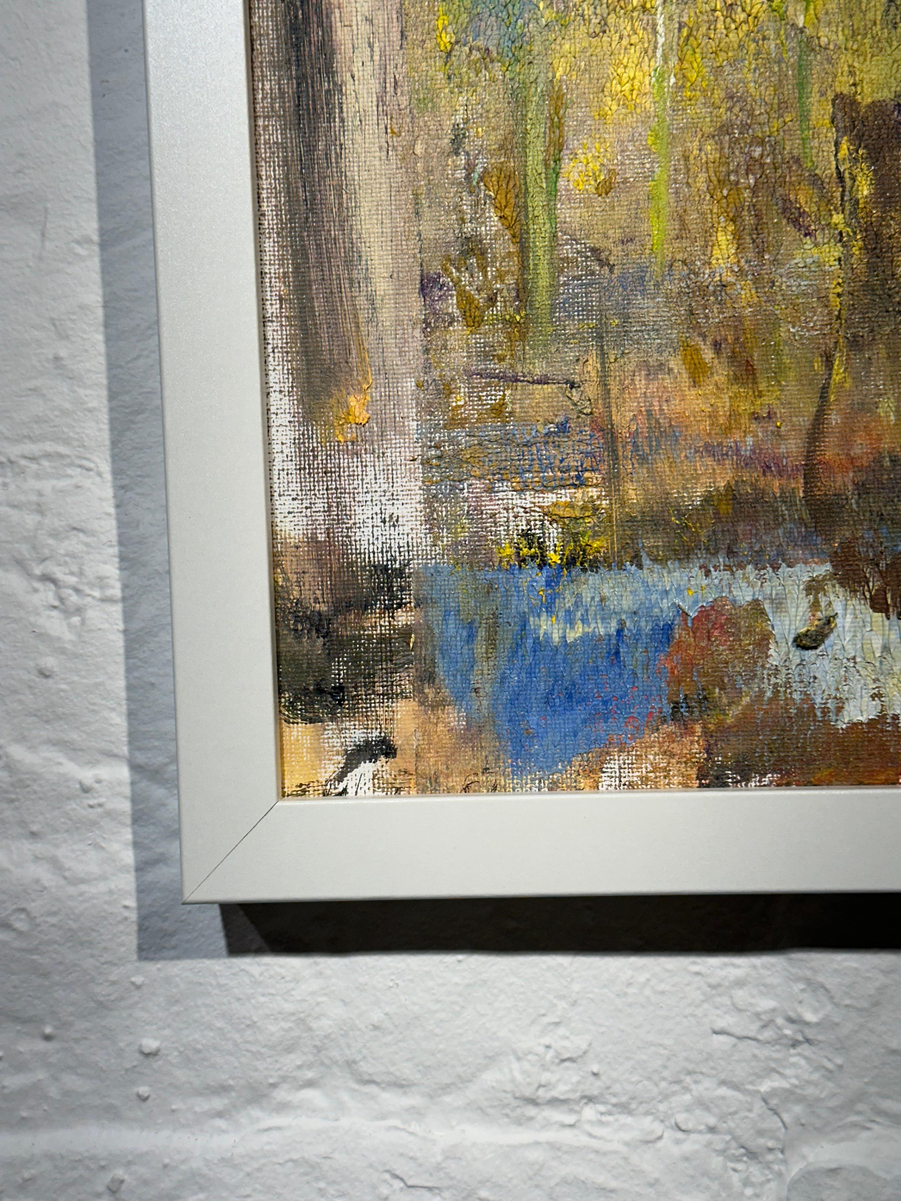 GIRASOLES EN EL BALCÓN, 2025 (Abstrakt), Painting, von Gloria Sáez