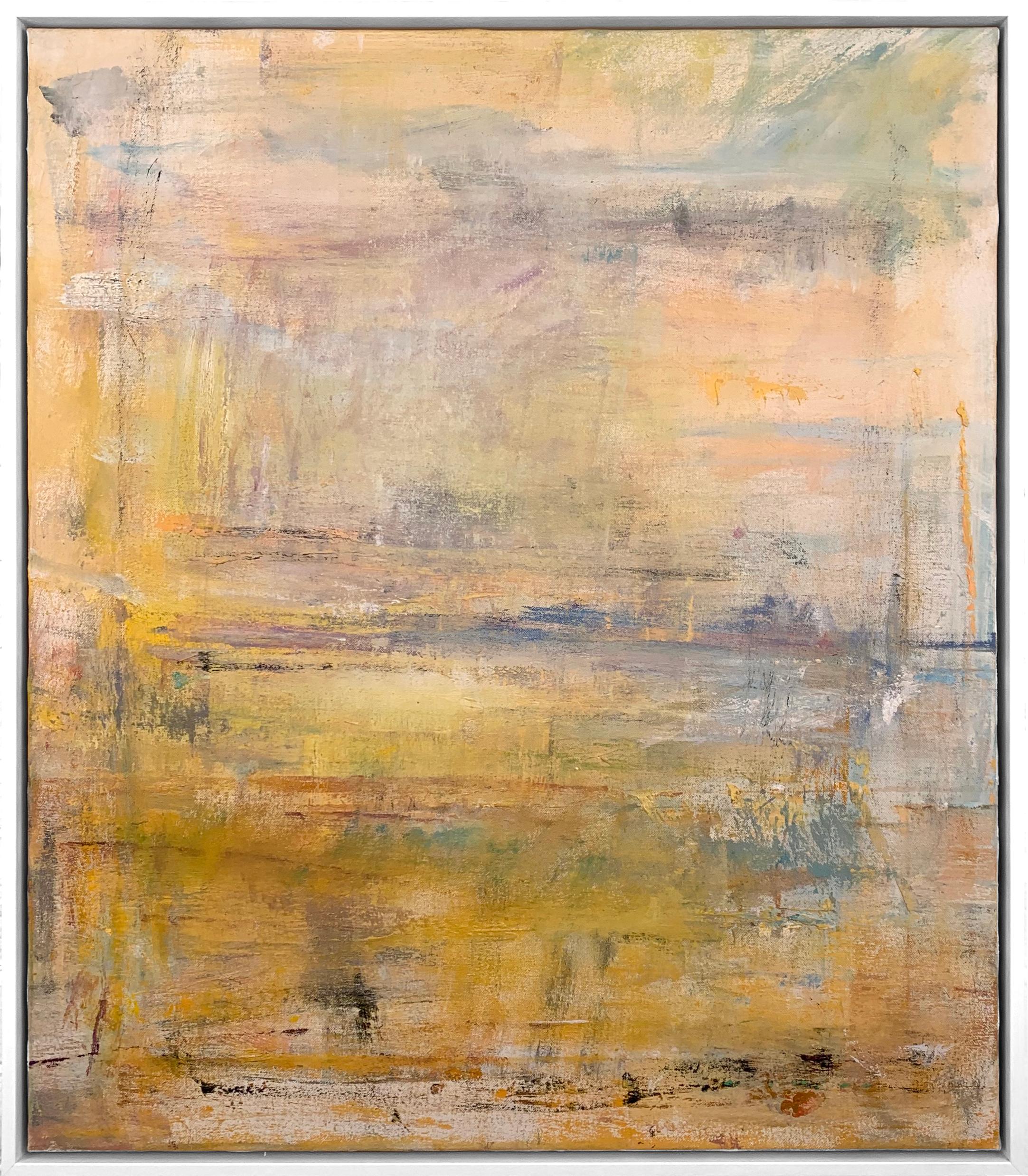 Gloria Sáez Landscape Painting - Gloria Saez, "A la orilla" Abstract Oil Painting
