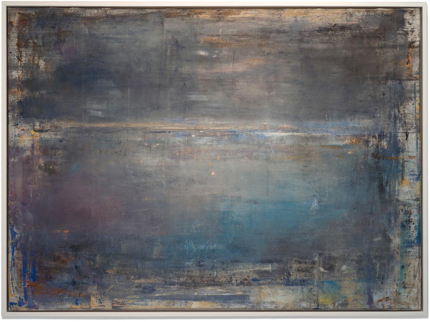 Gloria Saez, "La Luna Esta Saliendo" Oil on canvas seascape 