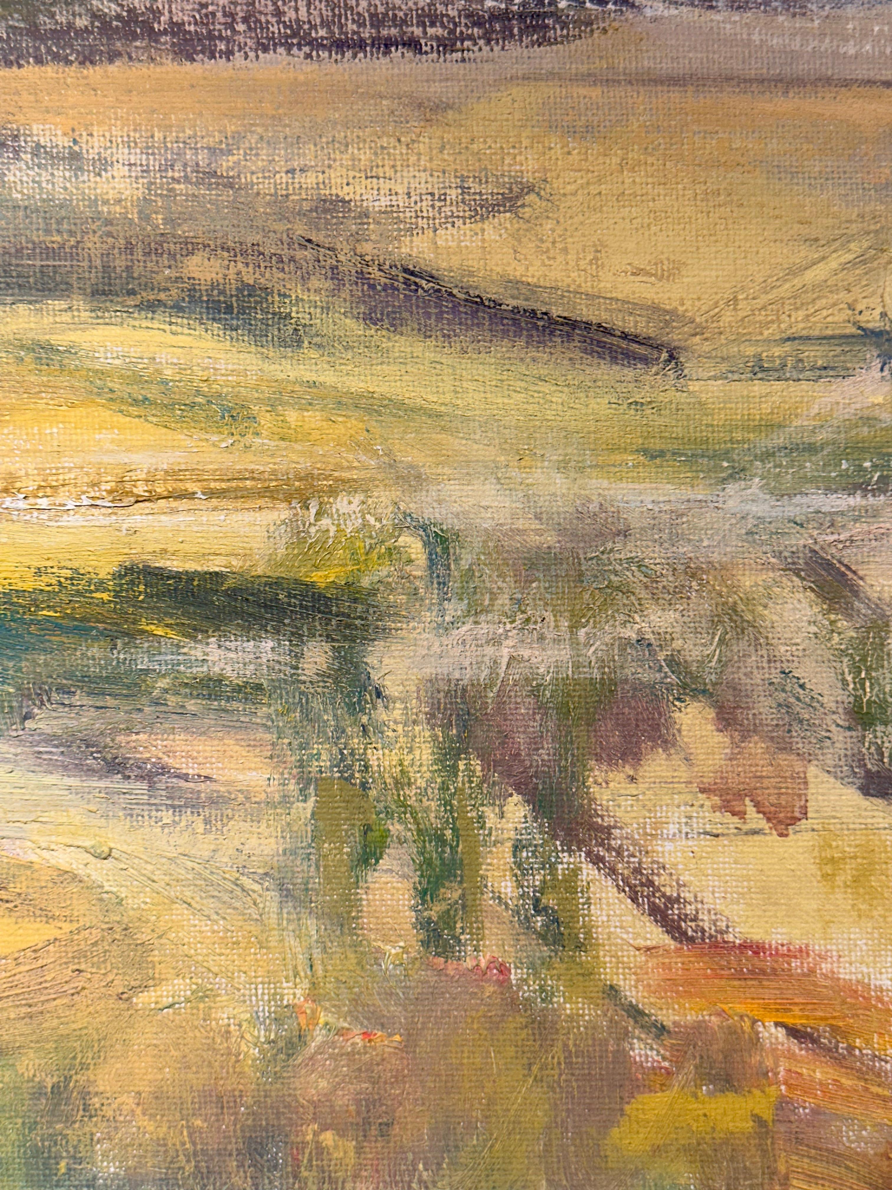 LA PRIMERA LUZ I, 2025 (Braun), Landscape Painting, von Gloria Sáez