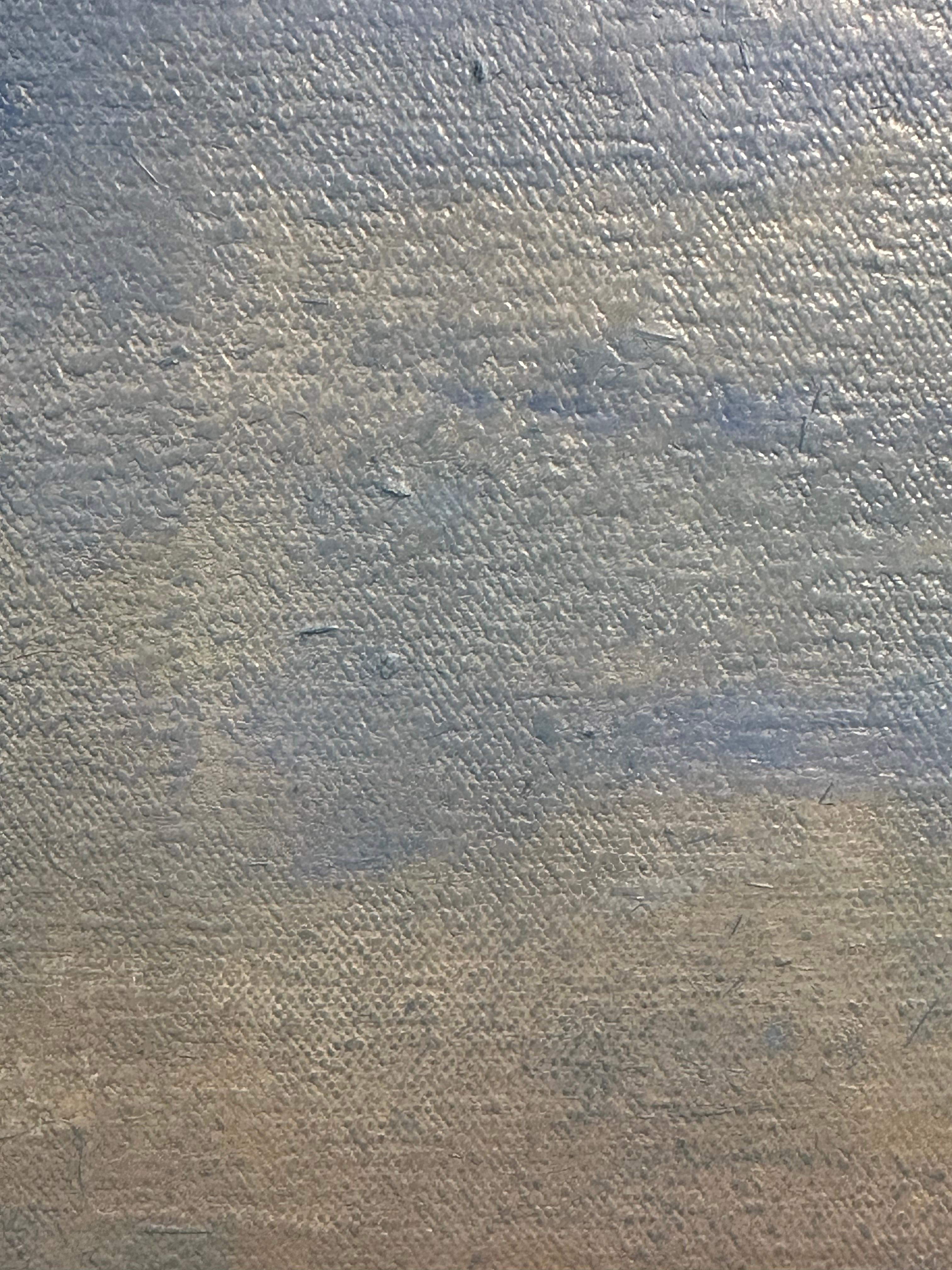 LA SEMILLA DEL CIELO AZUL, 2025 (Grau), Abstract Painting, von Gloria Sáez