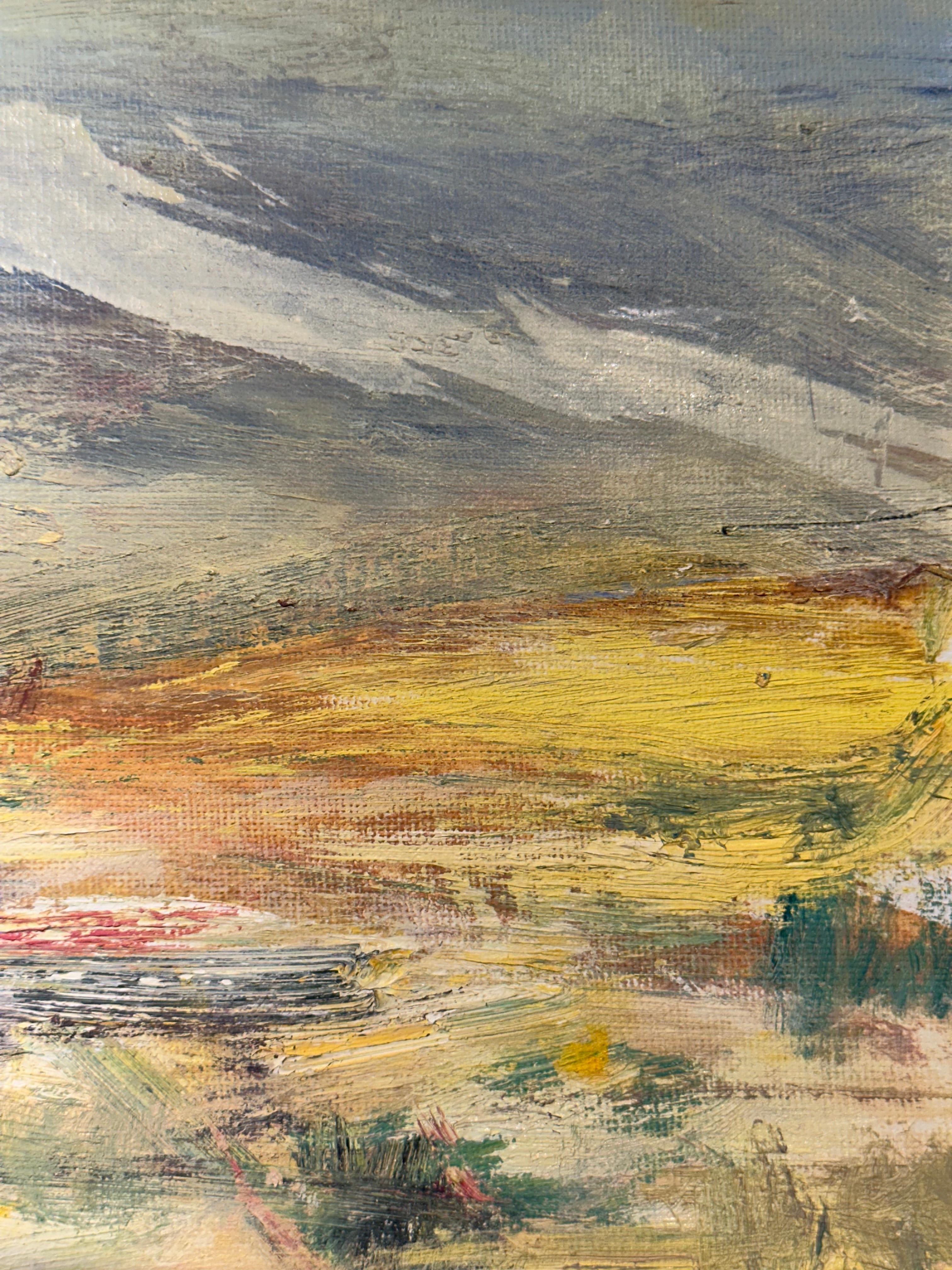 DONDE SE DIVISAN INFINITOS CAMPOS II, 2025 (Grau), Landscape Painting, von Gloria Sáez