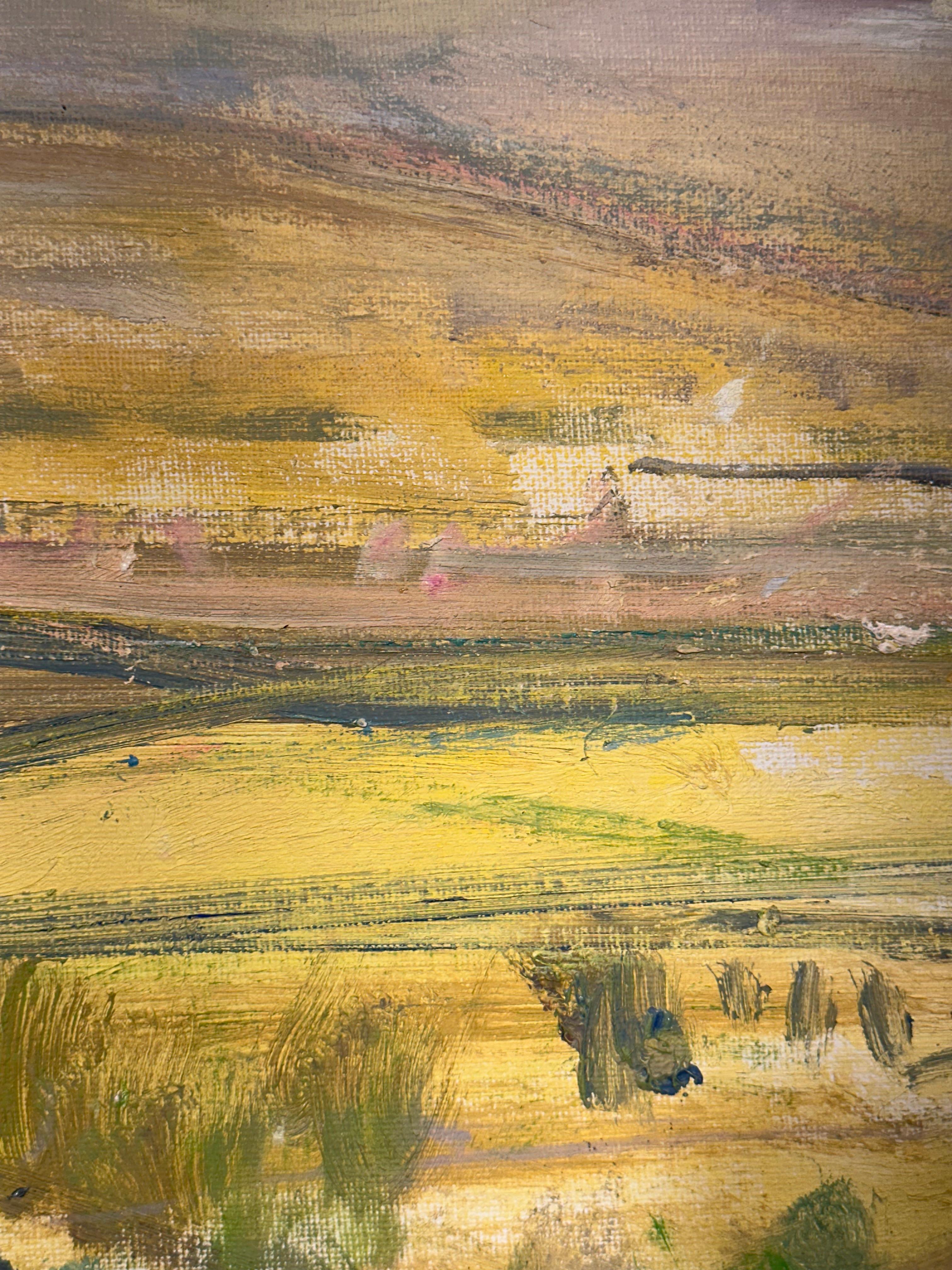 “Where Infinite Fields Are Seen I” Oil on Canvas Contemporary Abstract Landscape - Painting by Gloria Sáez