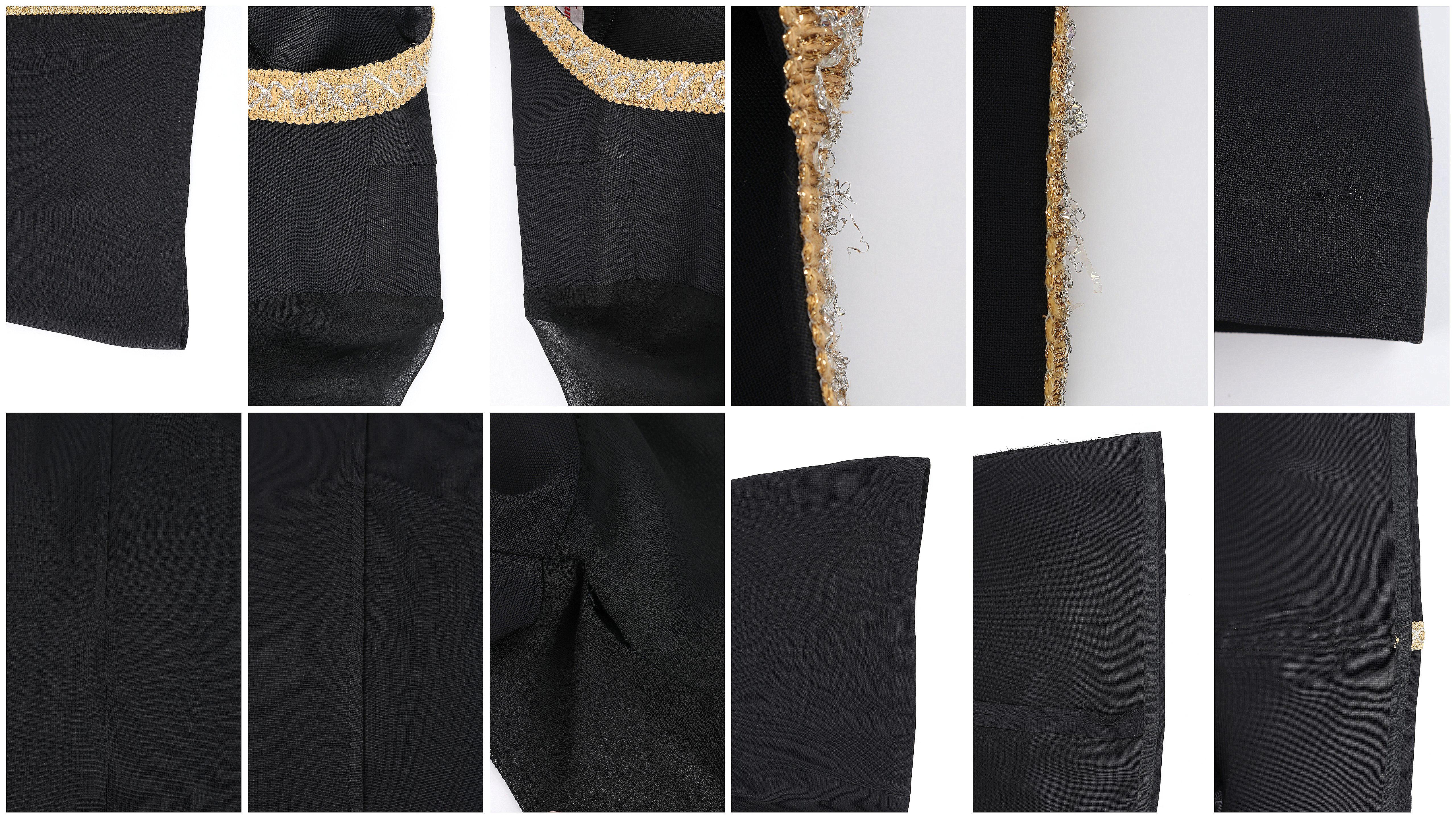 GLORIA SWANSON Puritan Forever Young c.1960's Robe à manches transparentes noire et or en vente 6