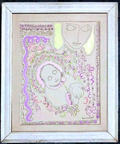 Mother and child, hand signed painting (unique), Hammer Galleries 