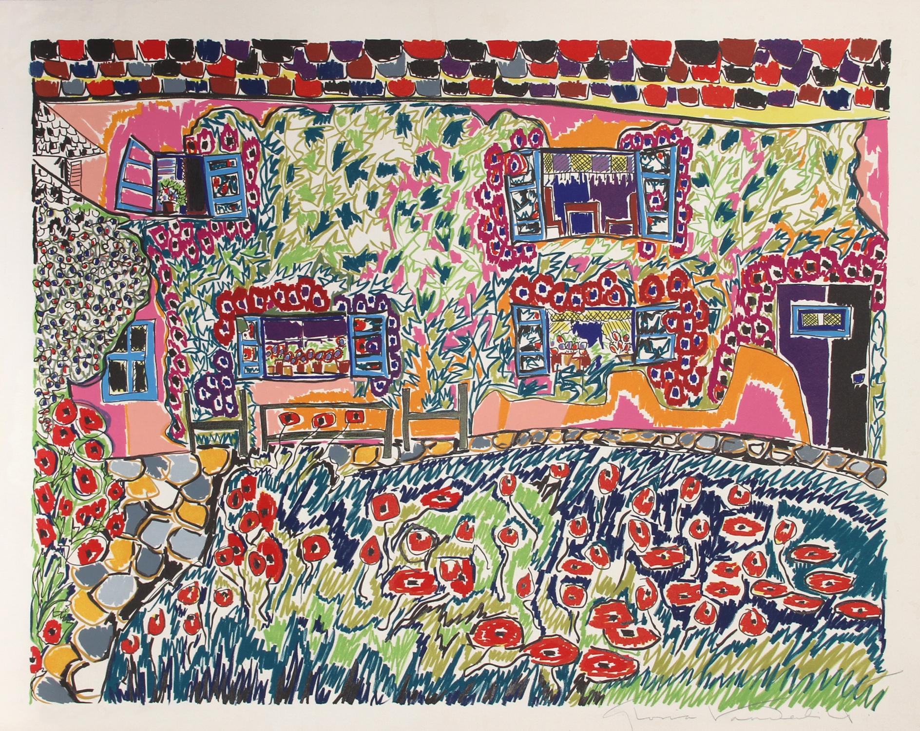 Springtime, signierter Seidenkrepp von Gloria Vanderbilt 1
