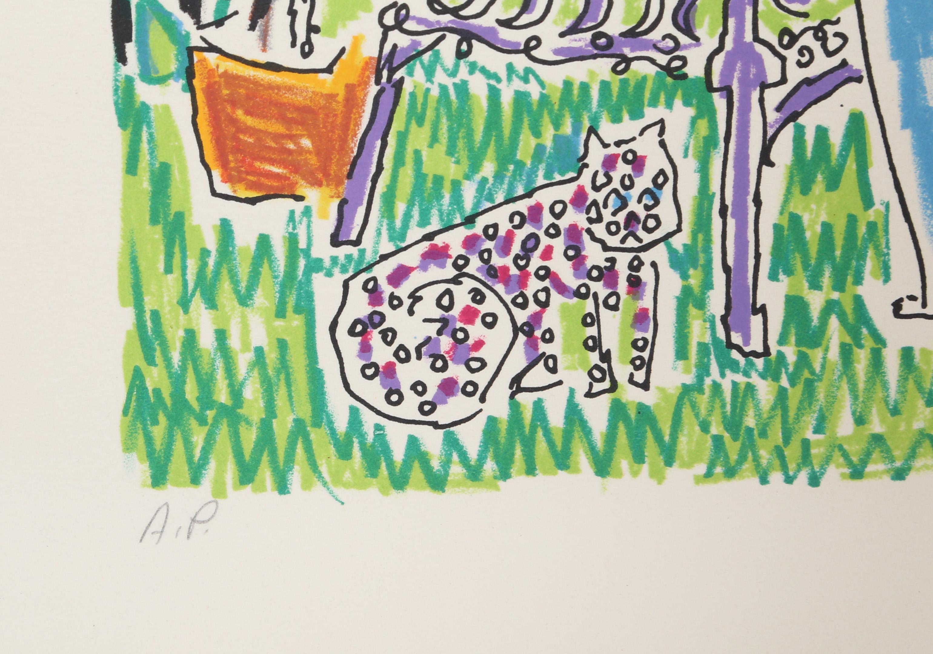 Artist: Gloria Vanderbilt, American (1924 - 2019)
Title: Two Children Seated
Year: circa 1970
Medium: Silkscreen, Signed and numbered in Pencil
Edition: AP
Image Size: 24 x 19.5 inches
Size: 30 x 24 inches