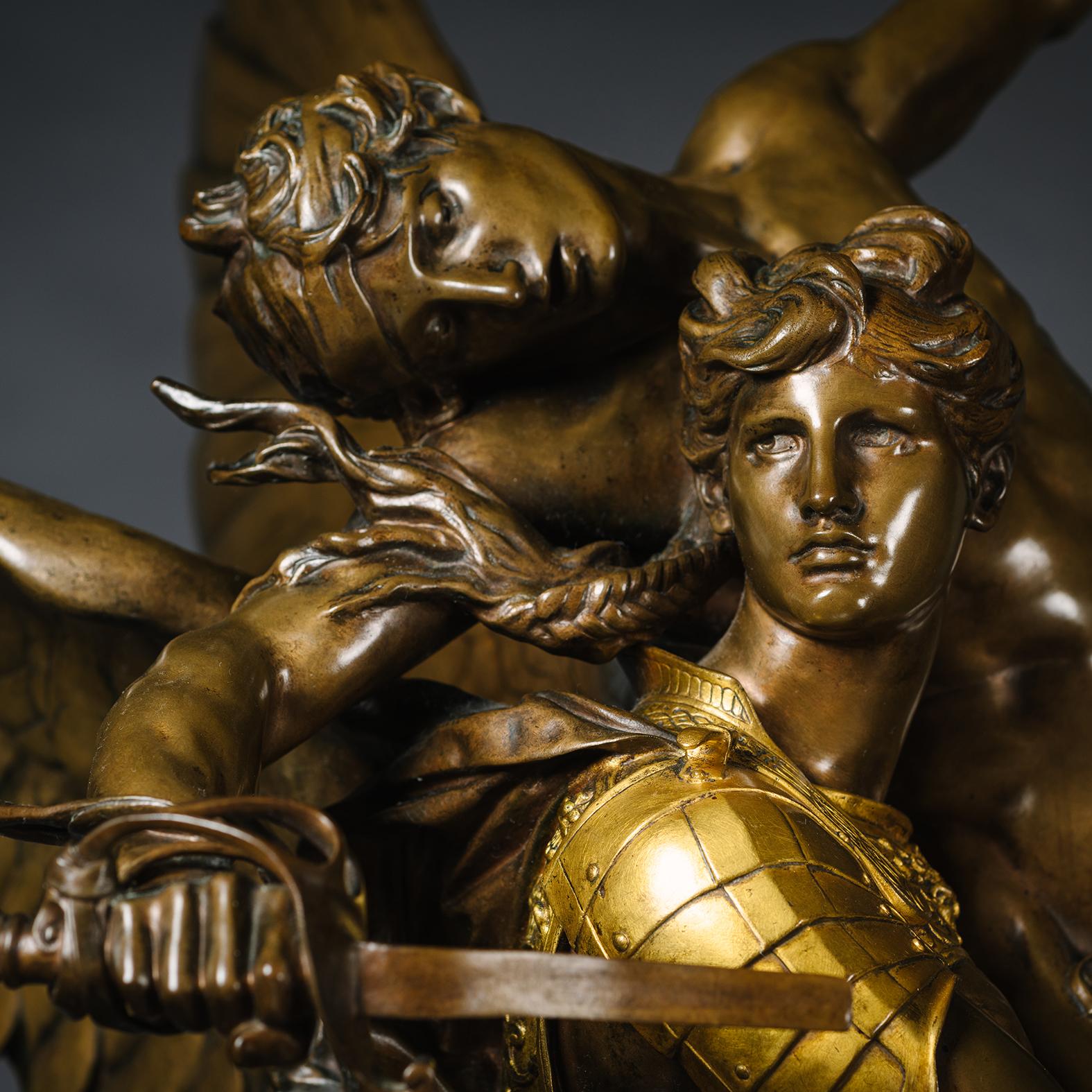 ‘Gloria Victis’, A Patinated Bronze Figural Group by Mercié, Cast by Barbedienne For Sale 6