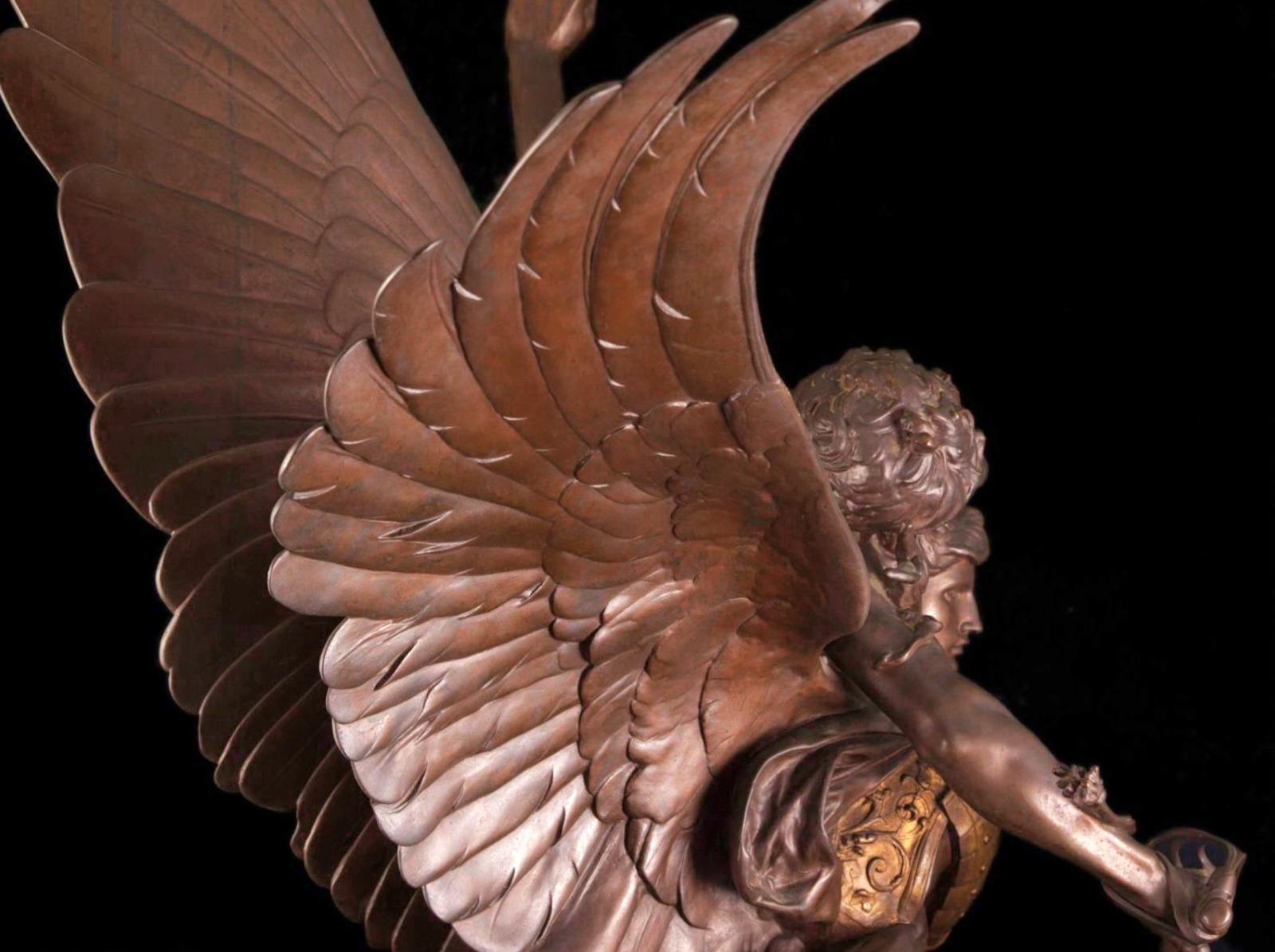 ‘Gloria Victis’, A Patinated Bronze Figural Group by Mercié, Cast by Barbedienne 6