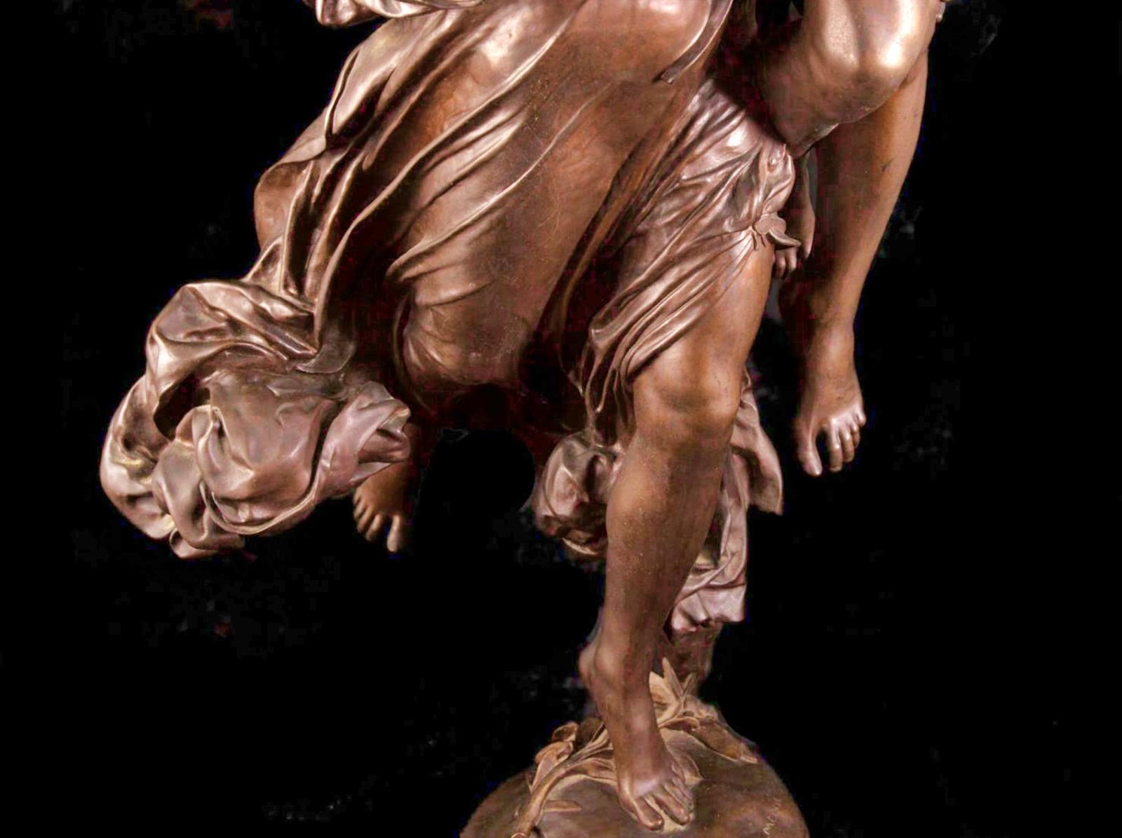 Hand-Crafted ‘Gloria Victis’, A Patinated Bronze Figural Group by Mercié, Cast by Barbedienne