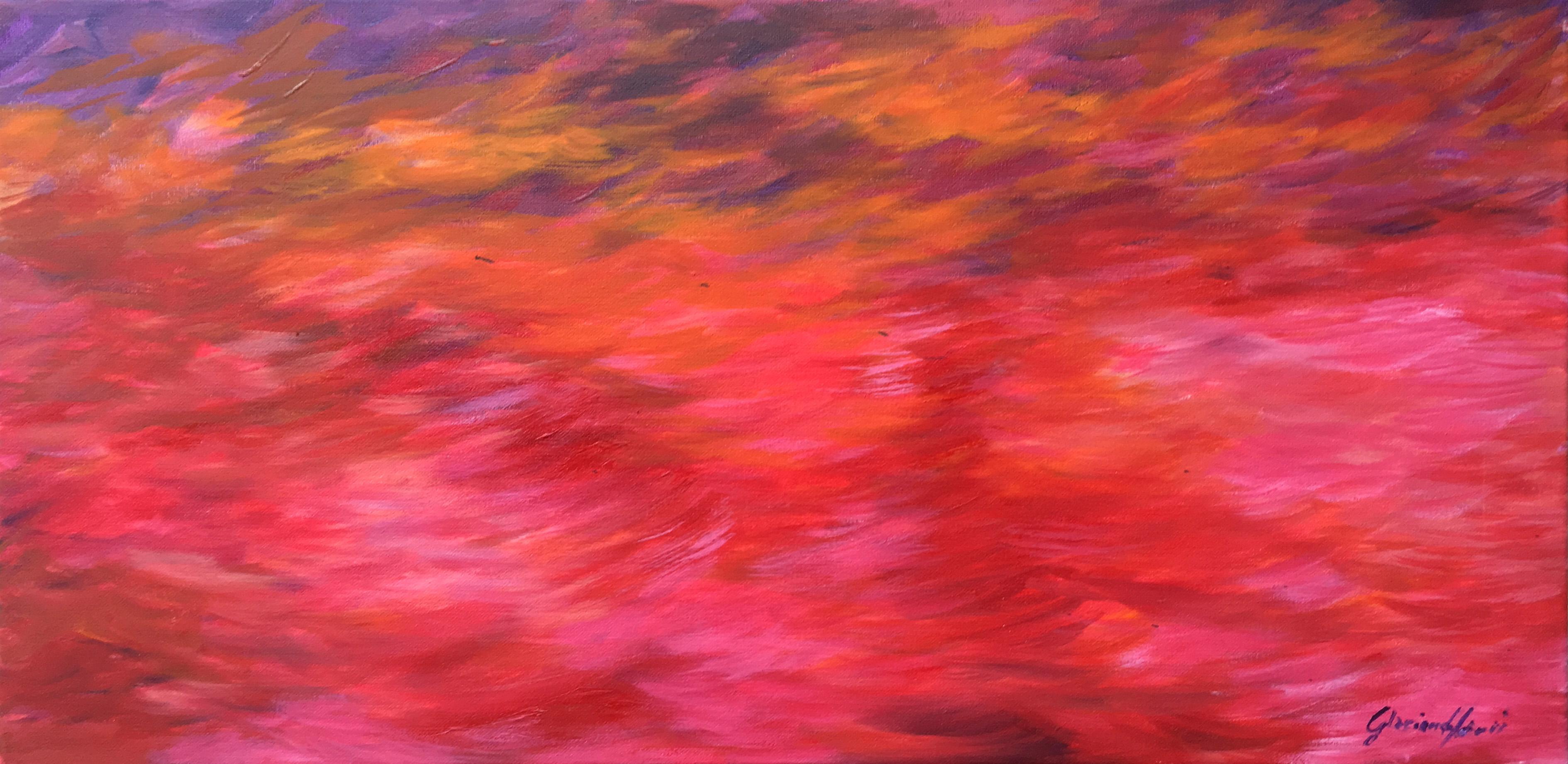 Gloriane Harris Abstract Painting - Fire & Water