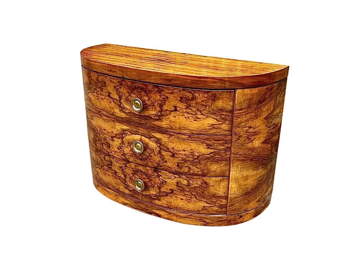 Splendida commode Art Deco in radica di noce Bookmatch di Donald Deskey per Widdicomb in vendita 12