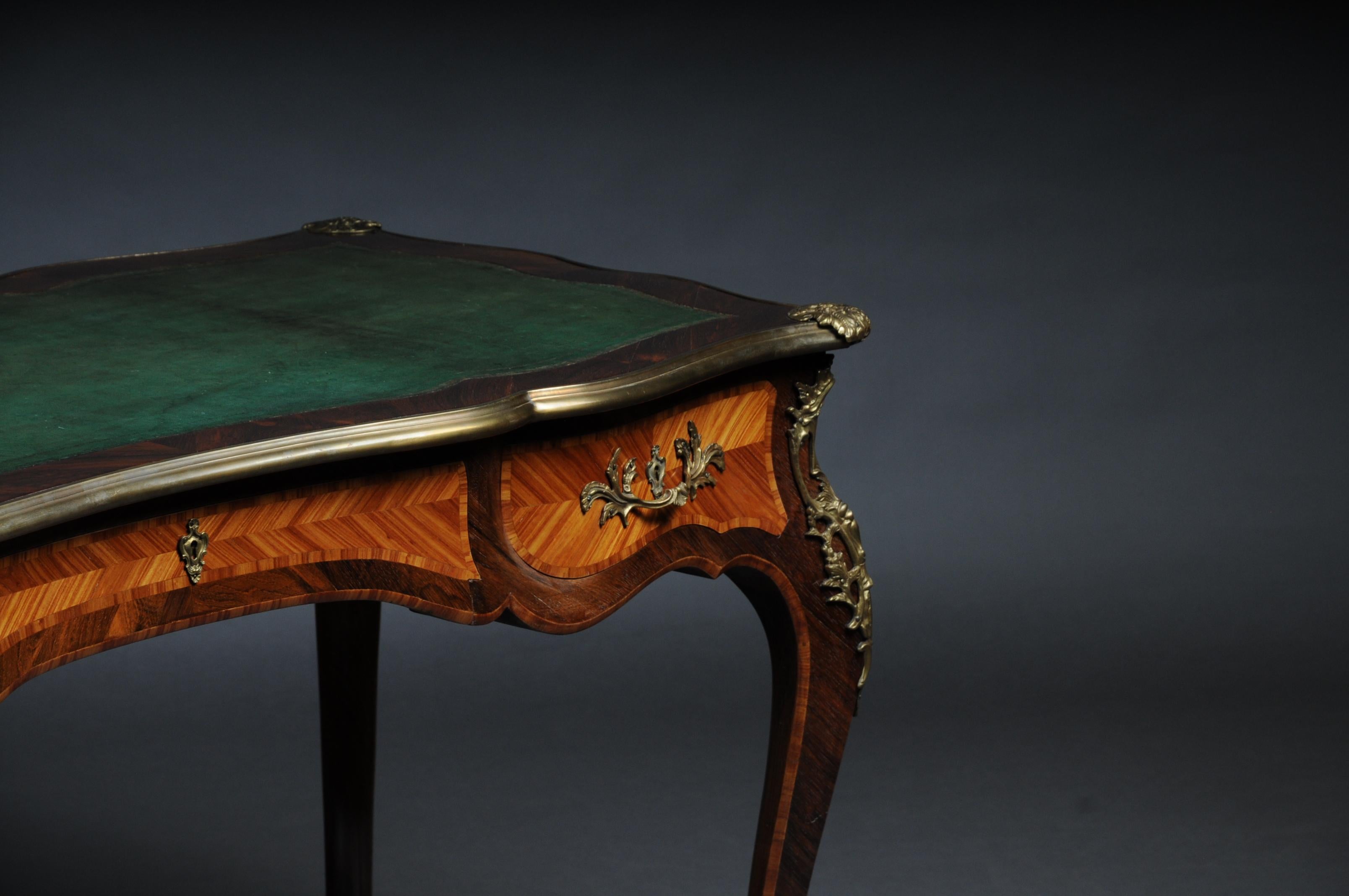 Veneer Glorious Bureau Plat or Desk in Louis XV For Sale