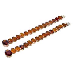 Glorious Gold and Madeira Citrine Pair of Bracelets or Choker