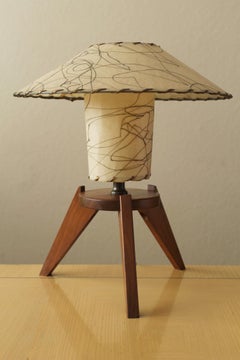 Glorious MId Century Danish Modern Atomic Fiberglass Shade Table Lamp 1950s