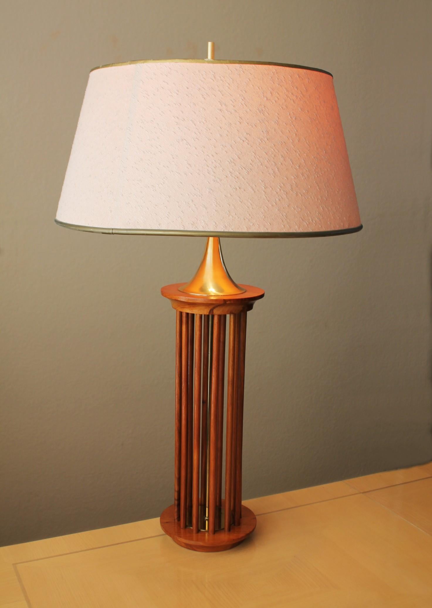 Glorious MId Century Danish Modern Modeline Teak Table Lamp 1950s Art Sculpture For Sale 1