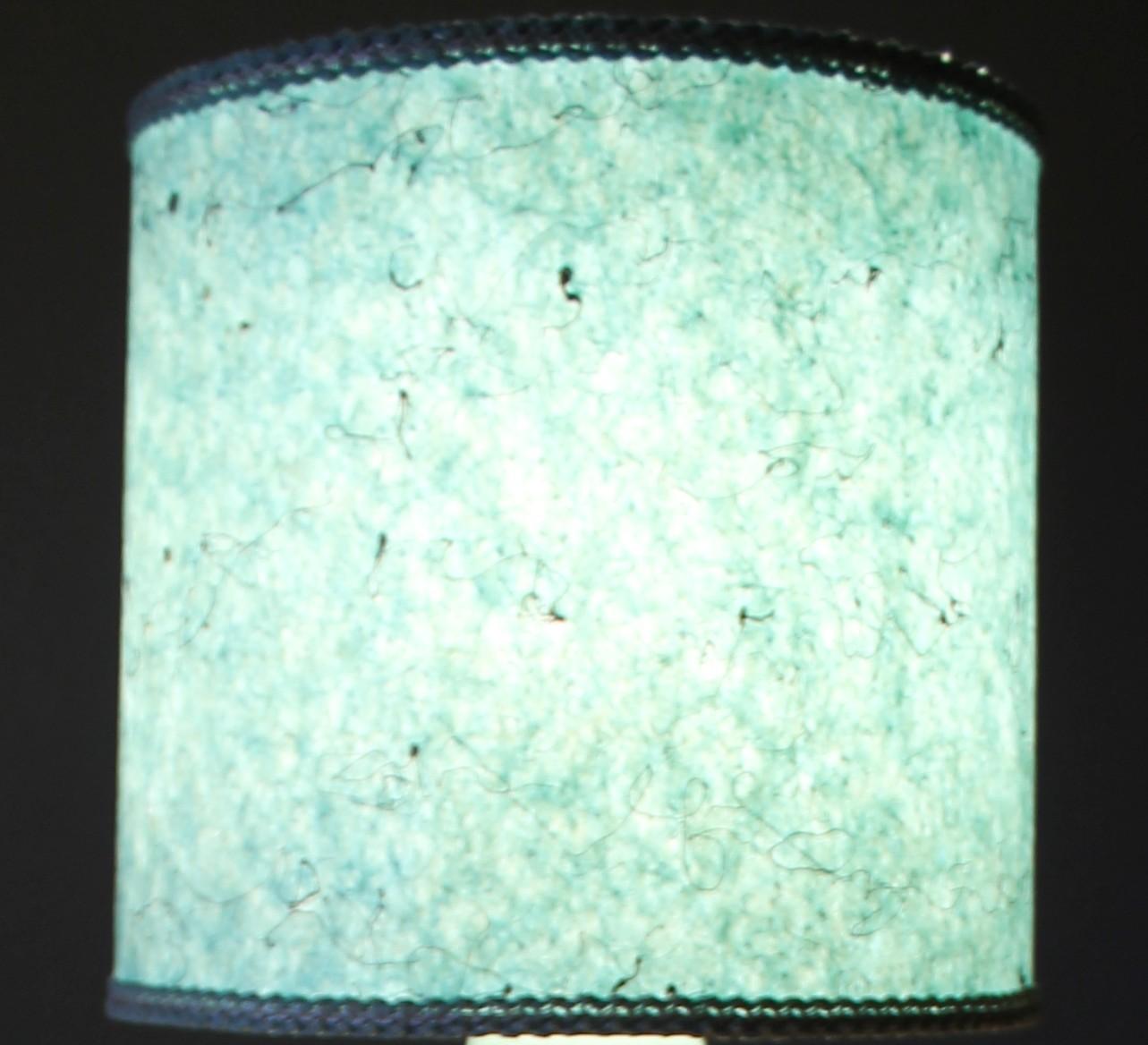 Metal Glorious MId Century Modern Atomic Table Lamp. Mint Green Fiberglass Shade 1950s For Sale