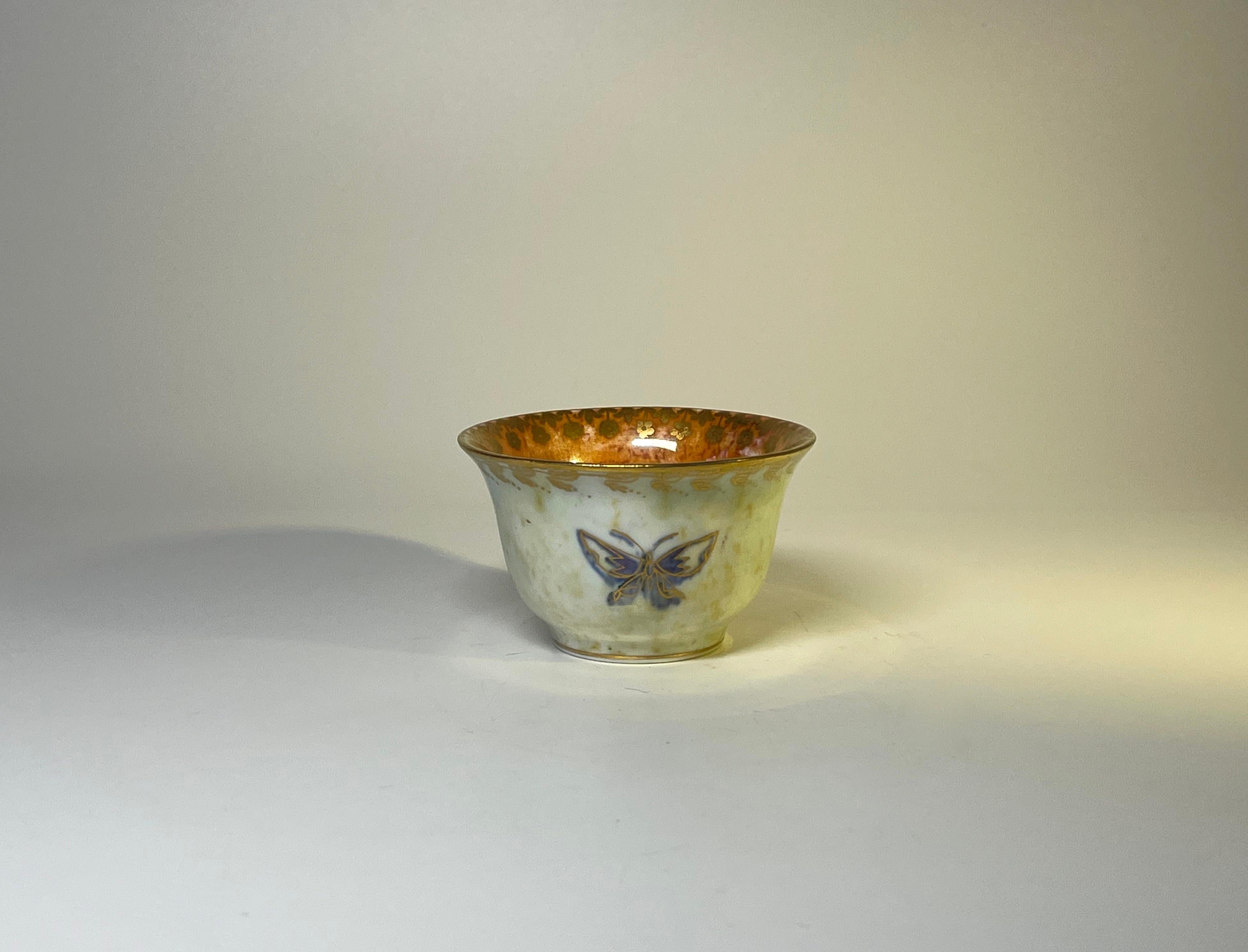 British Glorious Miniature Wedgwood Ordinary Lustre Butterfly Bowl, Daisy Makeig-Jones