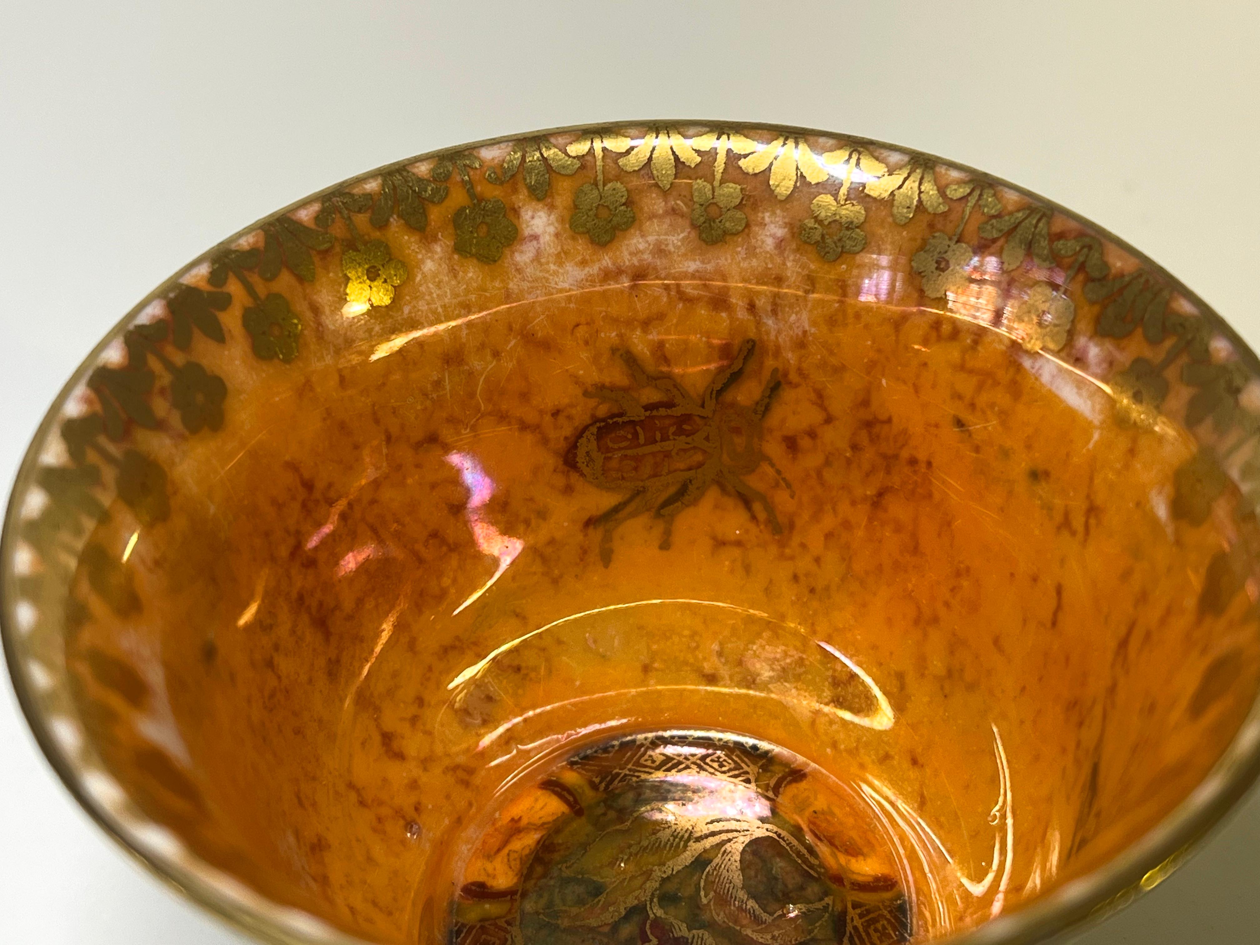 20th Century Glorious Miniature Wedgwood Ordinary Lustre Butterfly Bowl, Daisy Makeig-Jones