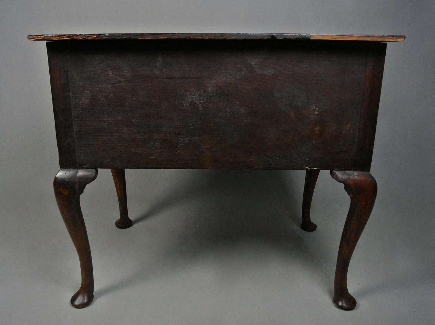 Glorious Queen Anne Figured Walnut Lowboy with Original Brasses c. 1710 4