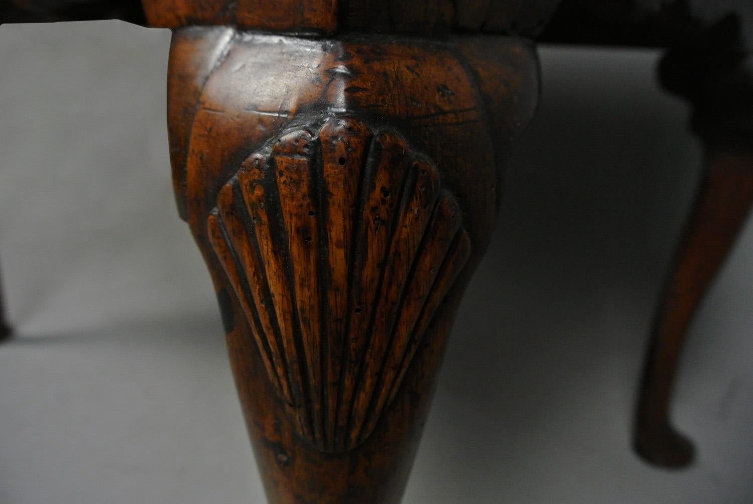 Glorious Queen Anne Figured Walnut Lowboy with Original Brasses c. 1710 1