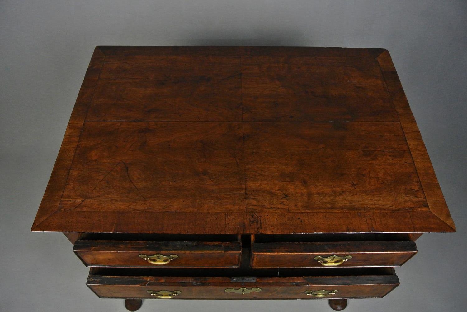 Glorious Queen Anne Figured Walnut Lowboy with Original Brasses c. 1710 3