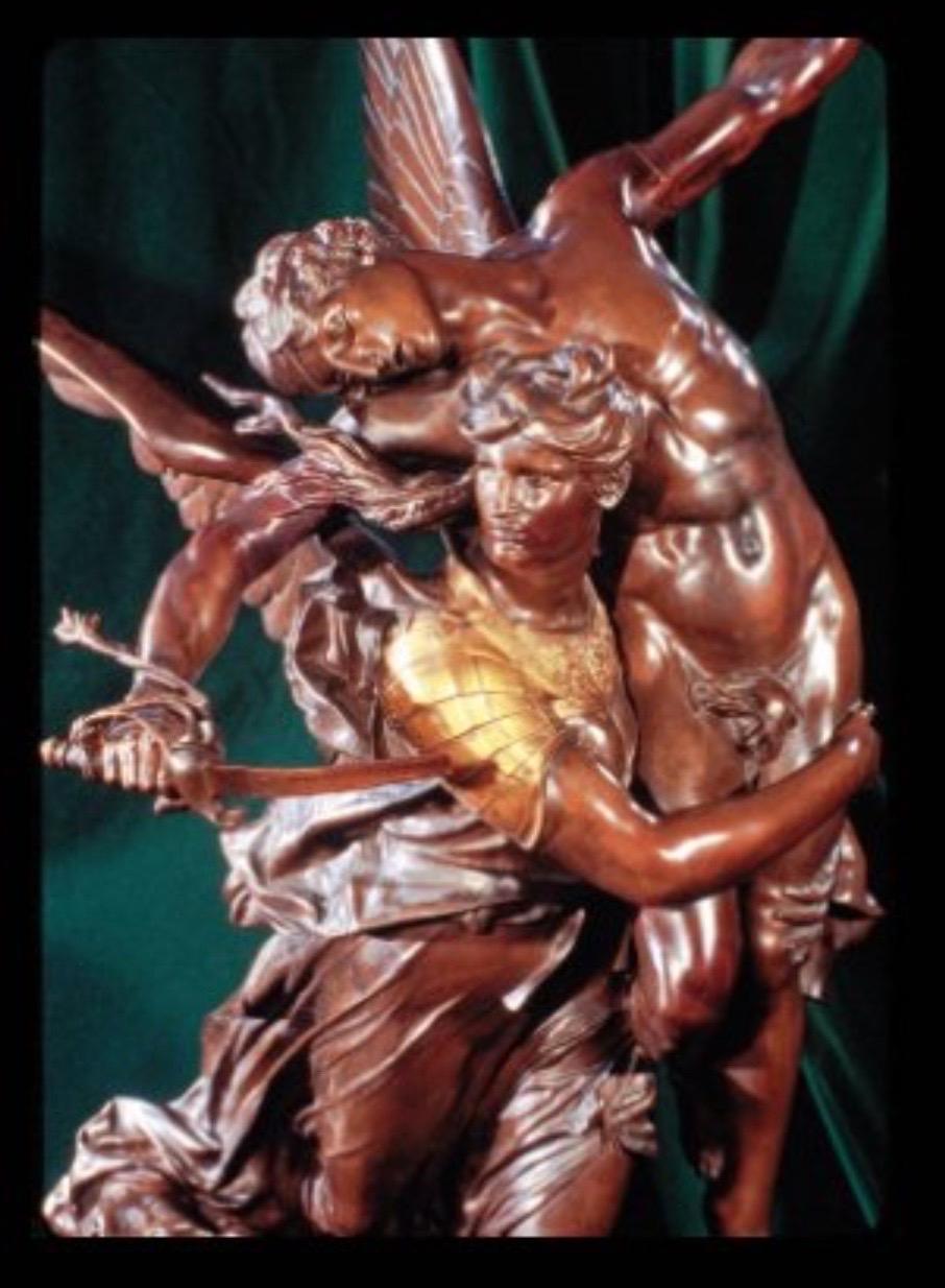 From a private museum this very rare large example of the glorious victis on a rouge, marble museum, swivel base

This particular bronze was the one that was shown in 1890 Colombian worlds fair 

This very rare example was purchased for over