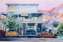 "Glory Hole Antiques" Acuarela de Lorna Wildon, hacia 1980