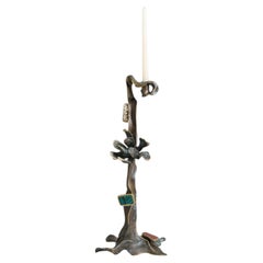 Glory Lily Candle Holder Tall in Brass & Precious Stone, Viya by Vikram Goyal
