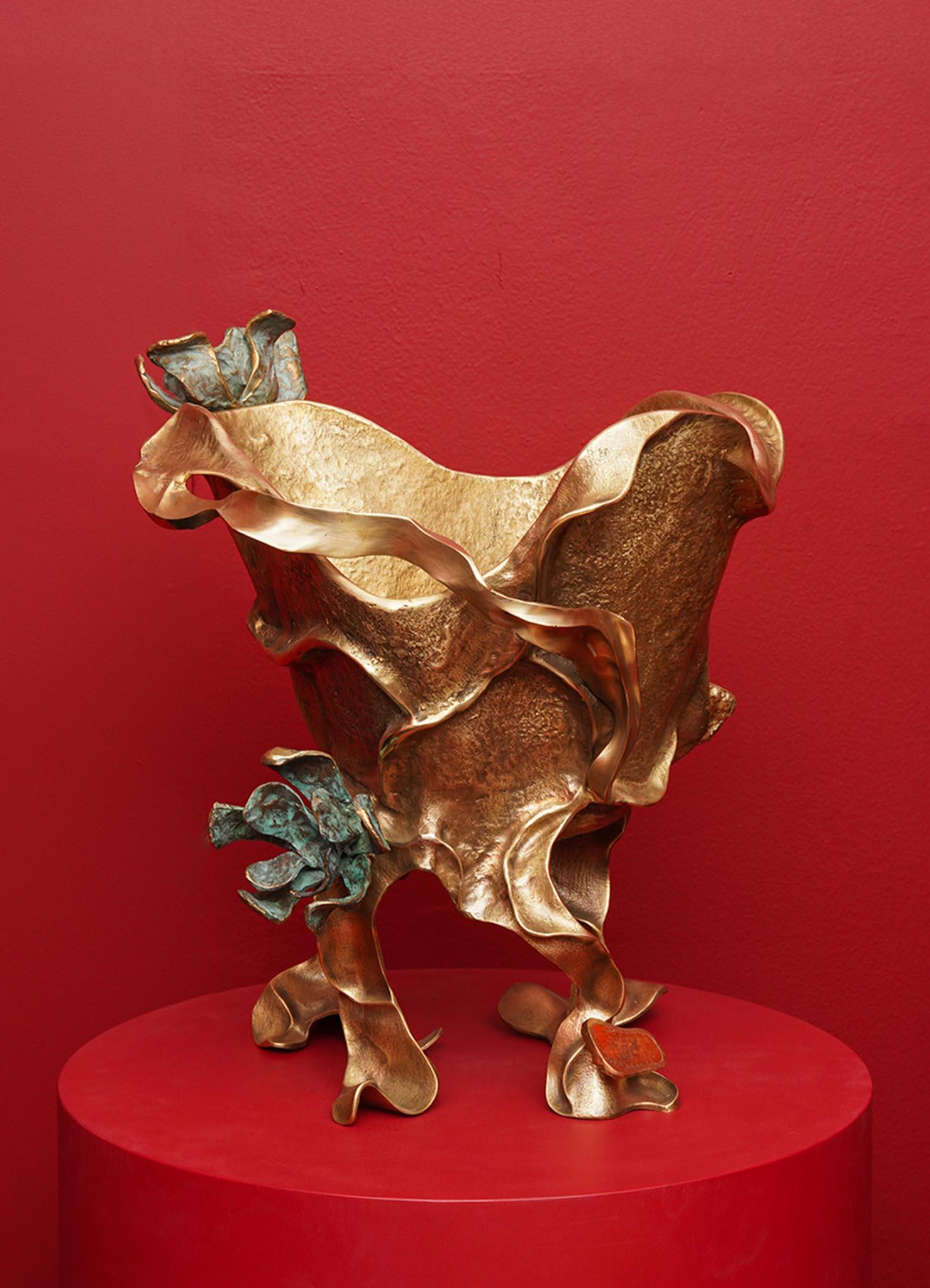 Cubo alto para champán Glory Lily de latón, Viya by Vikram Goyal Siglo XXI y contemporáneo en venta