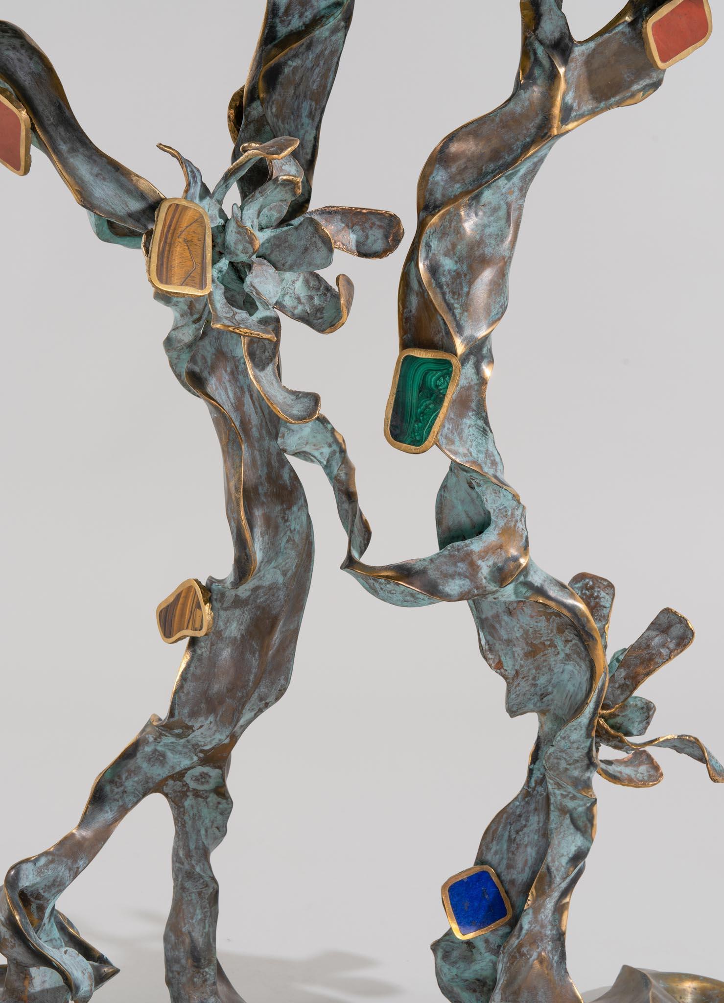 Glory Lily Console Table in Semi Precious Stones & Brass, Viya by Vikram Goyal For Sale 4