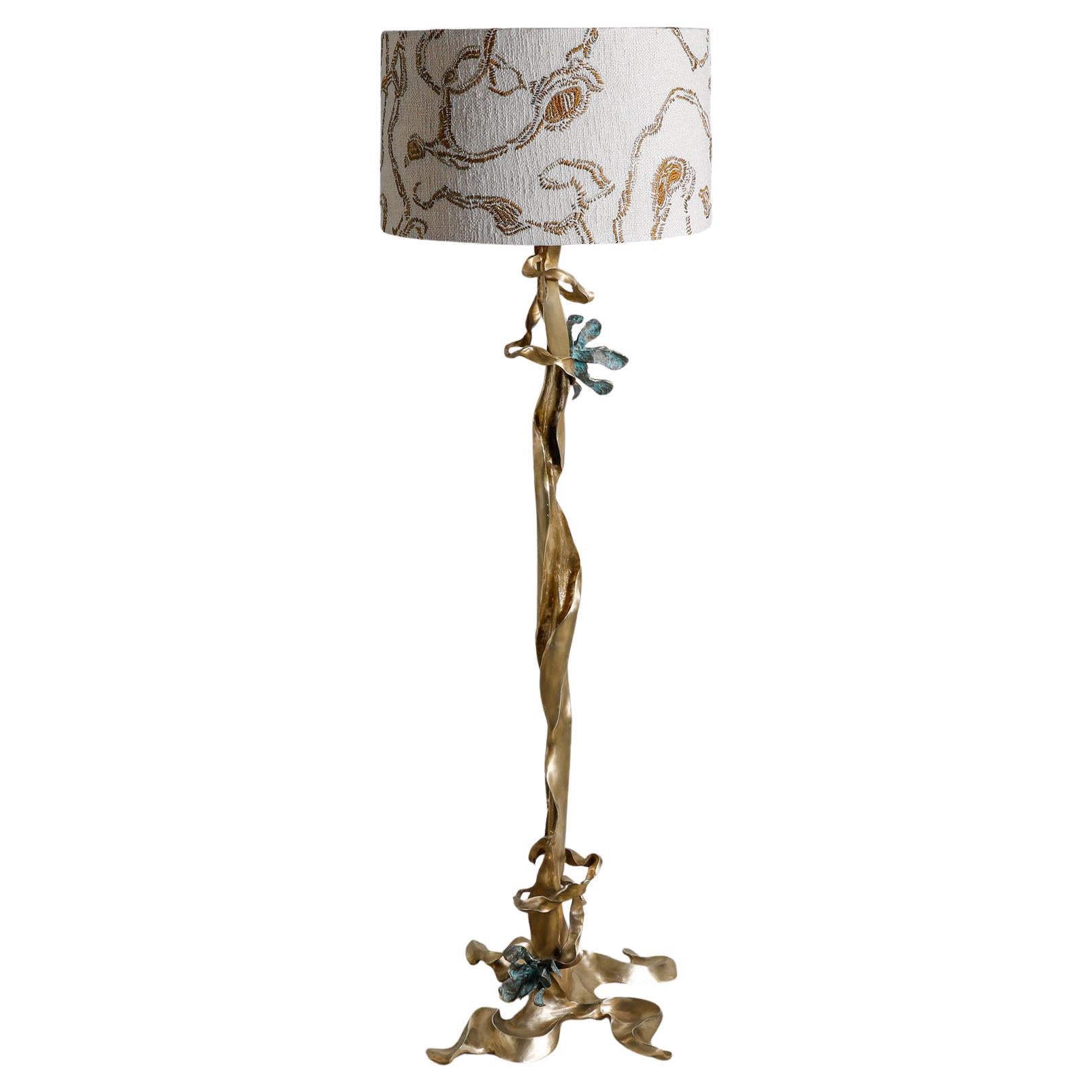 Glory Lily Floor Lamp in Brass, Viya by Vikram Goyal For Sale