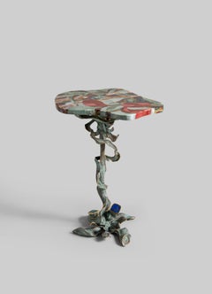 Glory Lily Multicolour Side Table Large in Brass, Viya by Vikram Goyal