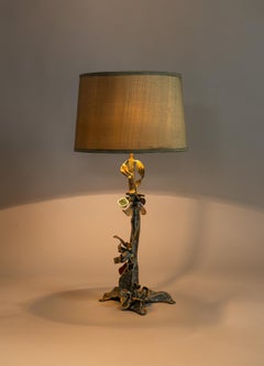 Glory Lily Table Lamp Large in Brass & Semi Precious Stone, Viya by Vikram Goyal
