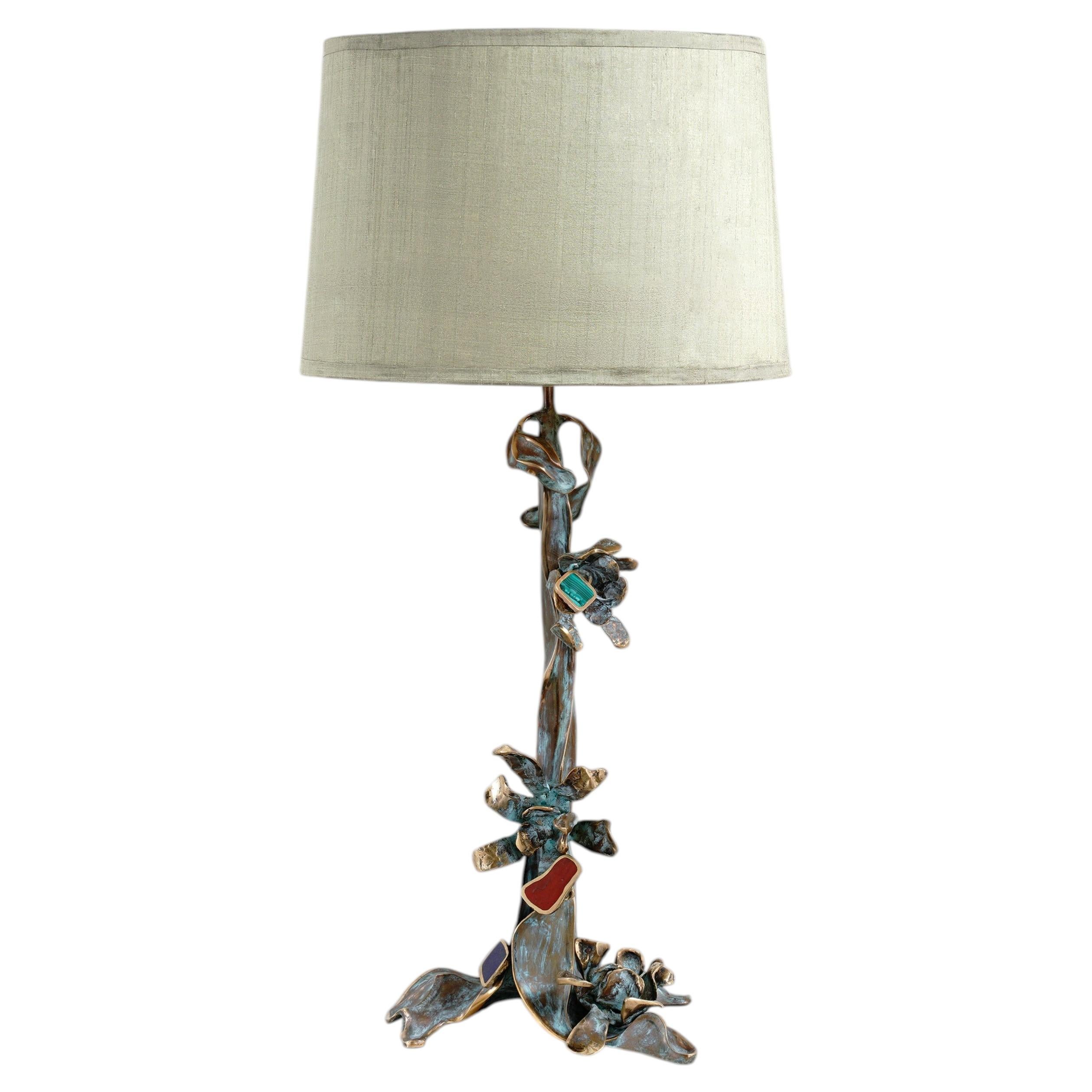 Sculptural table lamp, Glory Lily Large in Brass, Viya by Vikram Goyal